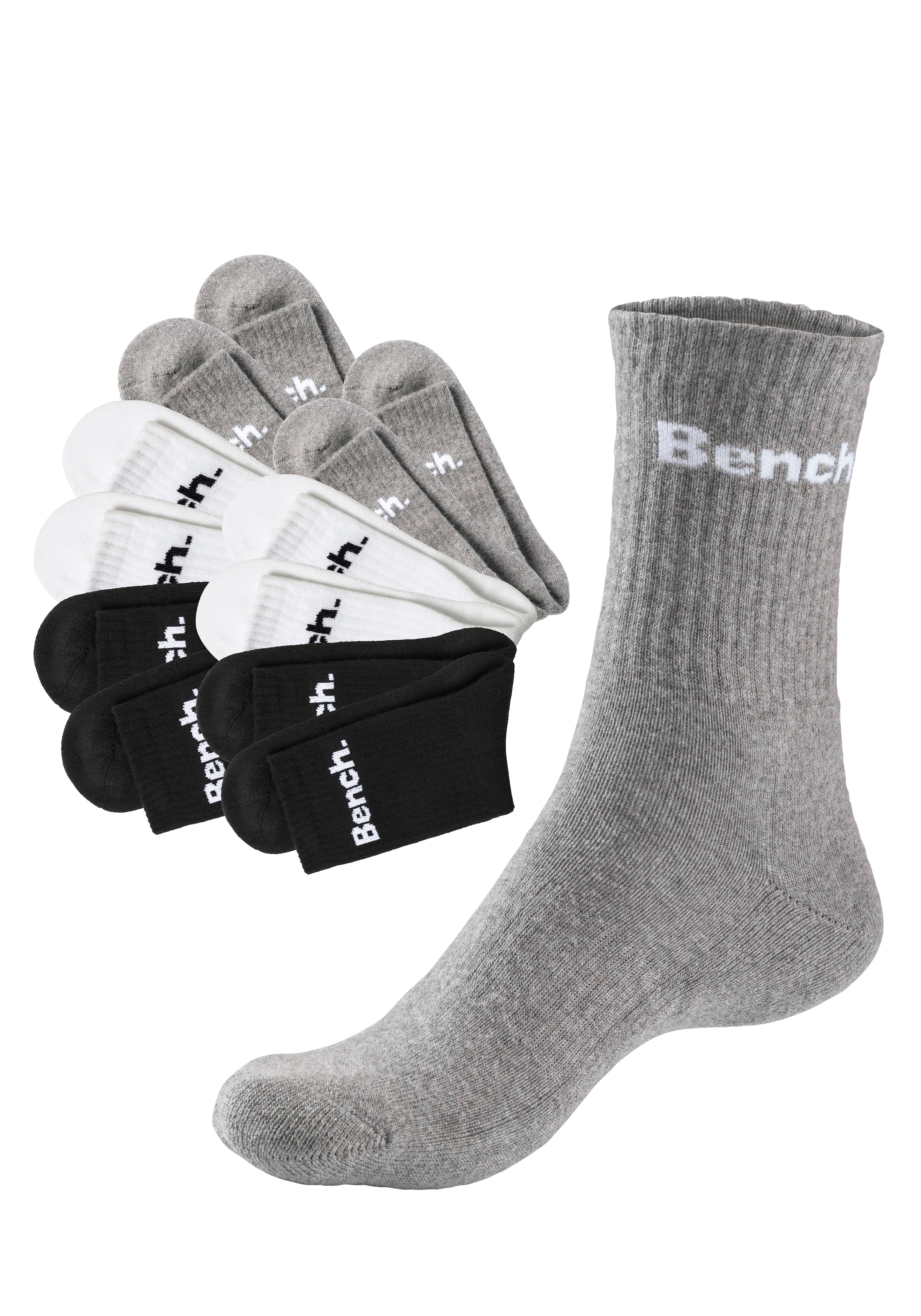 Bench. Tennissocken, (Set, 12 Paar), mit Fuss Polsterung