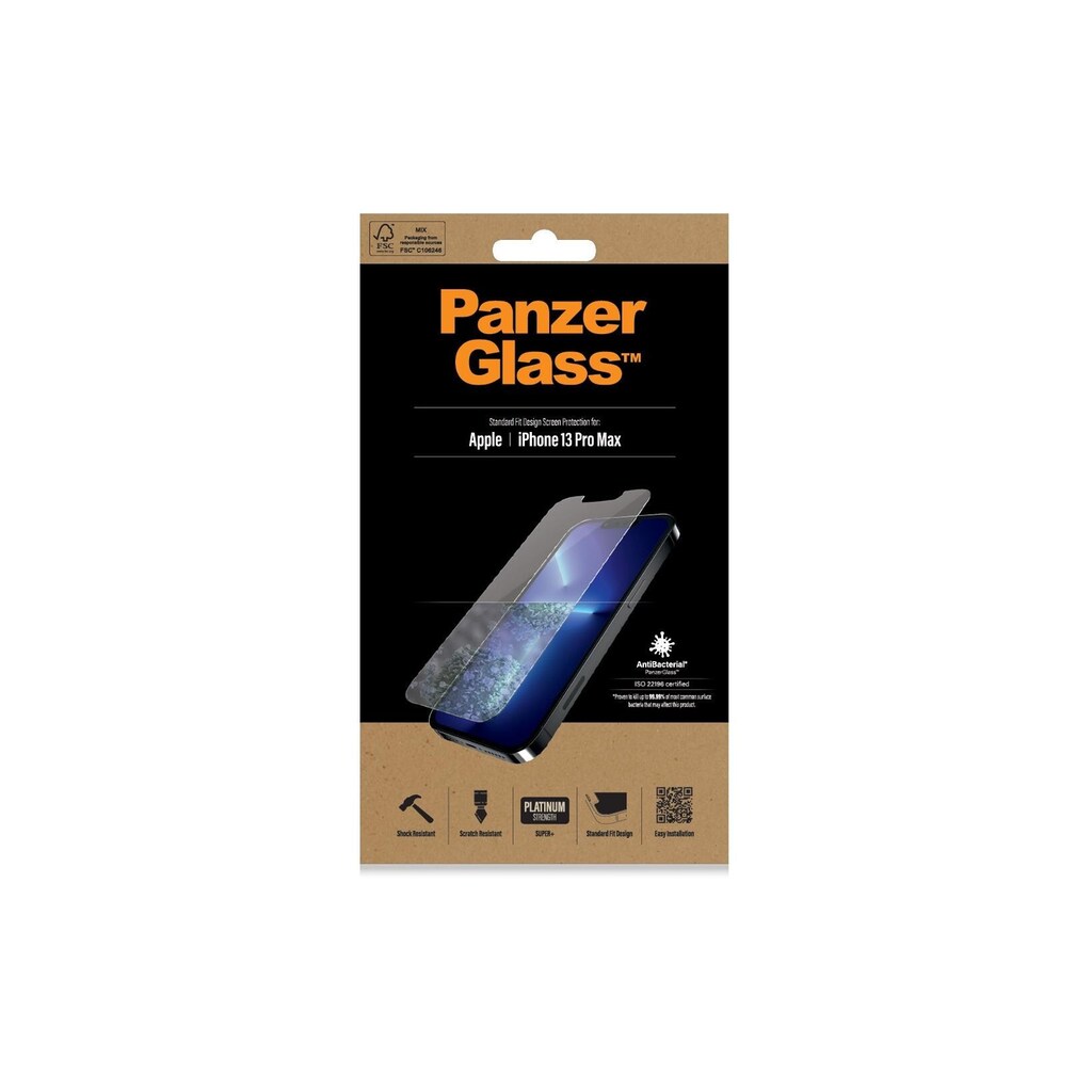 PanzerGlass Displayschutzglas »Displayschutz Standard«, für iPhone 13 Pro Max, Nicht 100% bis an den Rand deckend