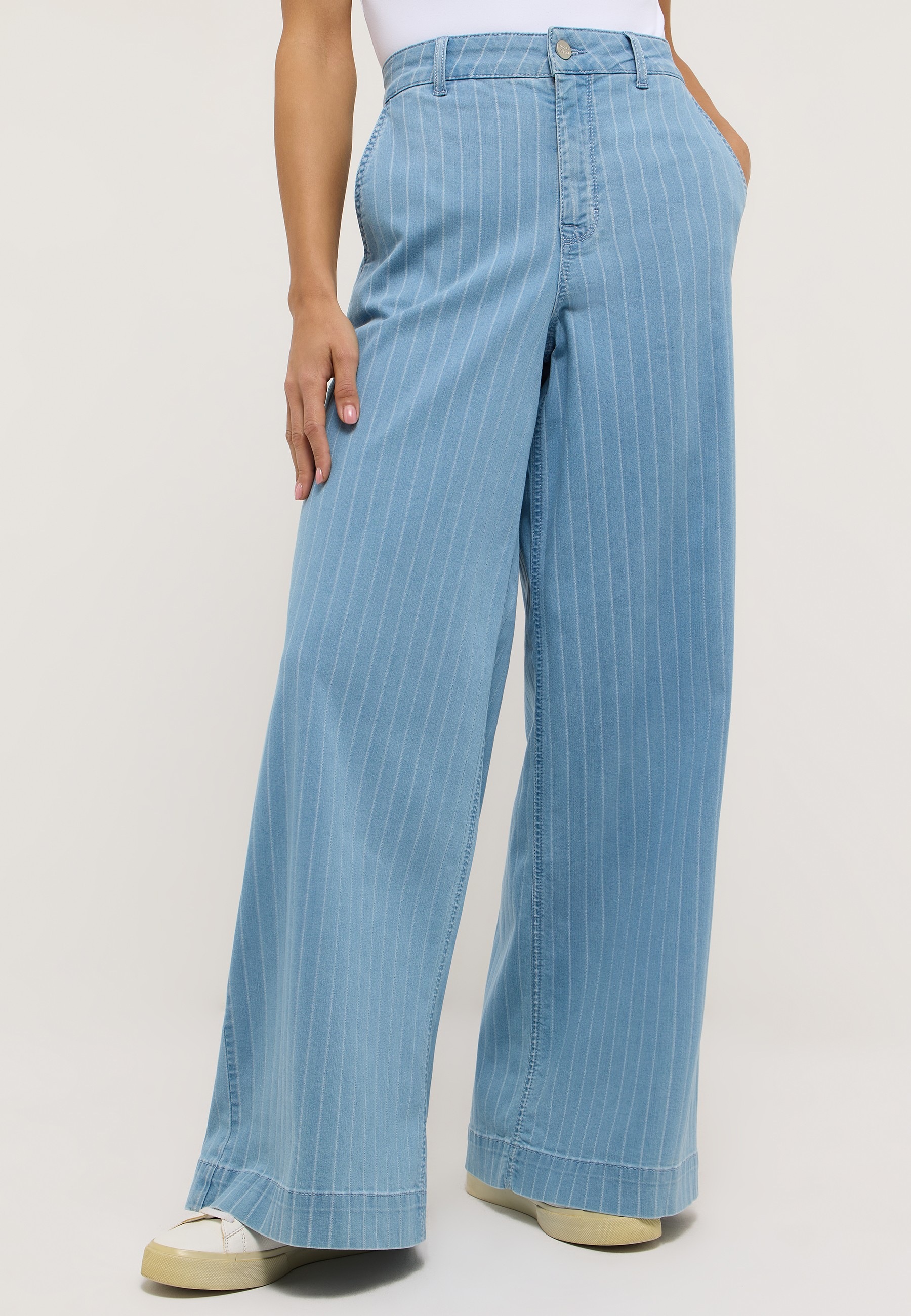 ANGELS Relax-fit-Jeans "Liva Chic" mit Nadelstreifen, Wide Leg