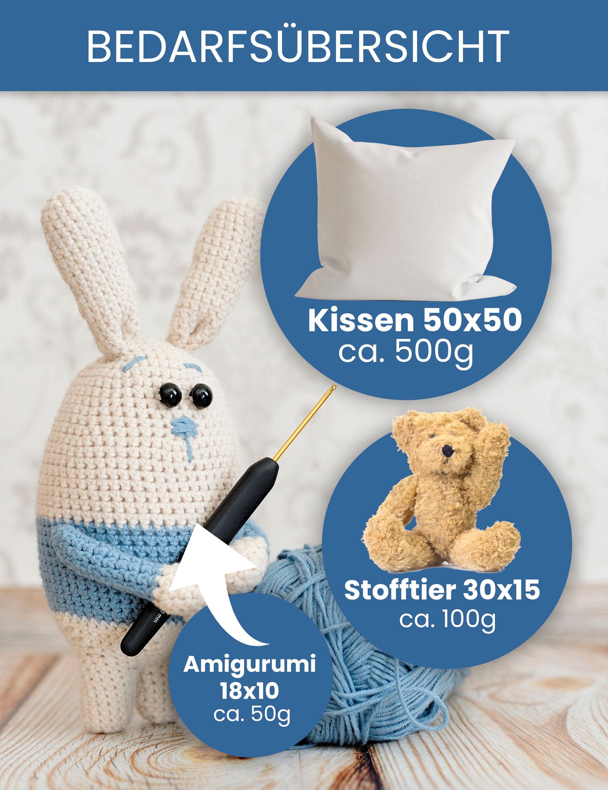 Primaflor-Ideen in Textil Kissenfüllung »Polyesterfasergemisch, 1kg«, Füllmaterial für Kissen, ideal als Bastelmaterial, waschbar