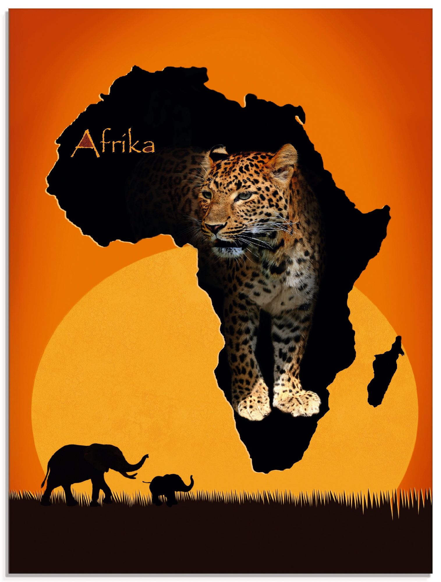 Wildtiere, in (1 online shoppen | »Afrika Glasbild Jelmoli-Versand Artland schwarze der Grössen verschiedenen Kontinent«, St.),