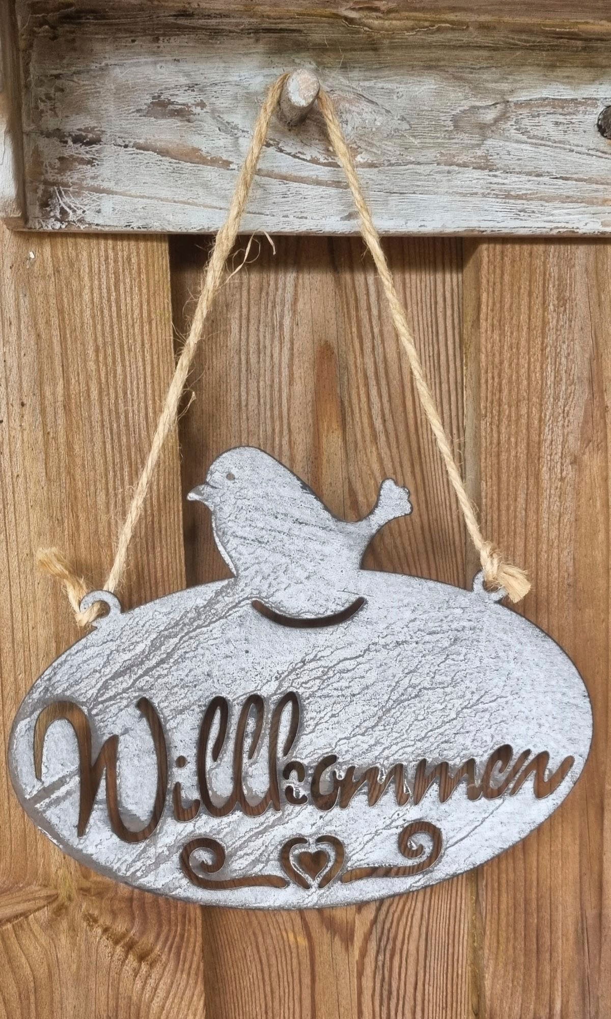 Ambiente Haus Gartenstecker »Willkommen Schild Jelmoli-Versand (B) 20cm«, kaufen Vogel mit (1 St.) online 