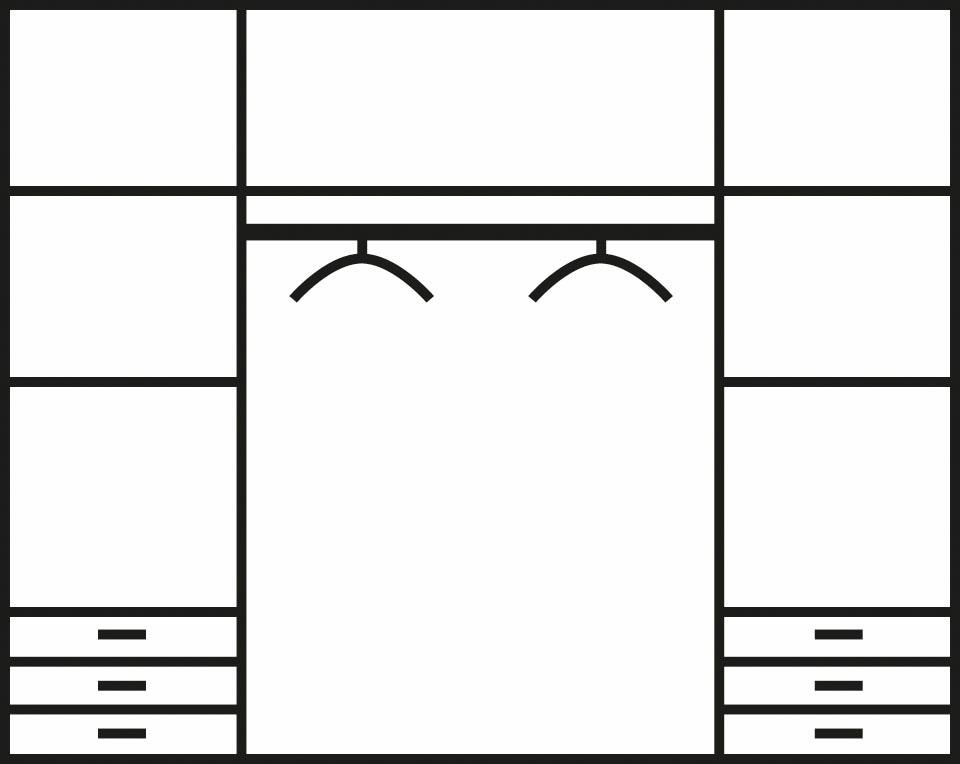 FORTE Kleiderschrank »Jupiter, Made in Europe, mit Schubladen«, (Masse (T/H): 60/200 cm), Stauraum, 2 Breiten, 4 Farben, Schubladen, variable Einlegeböden