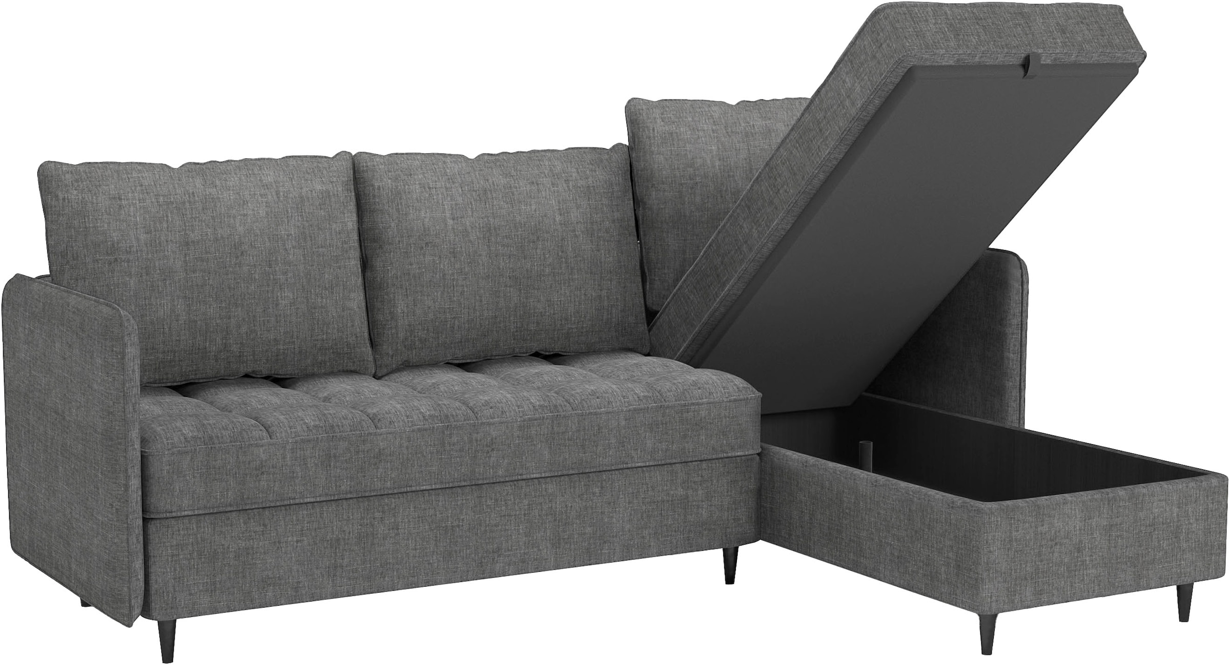 Dorel Home Ecksofa »LINDHUS, L-Form, verschiedene Stellvarianten, Loungesofa, Schlaf-Liege«, Modulsofa, Recamiere, grosser Bettkasten, Cord, Chenille