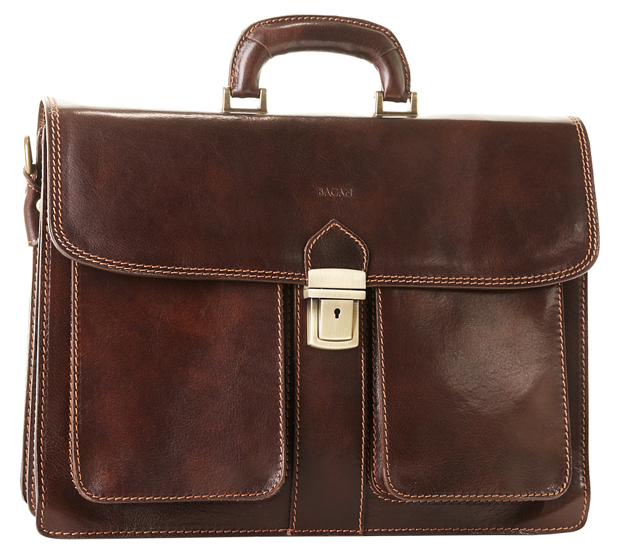 Bagan Aktentasche, echt Leder, Made in Italy