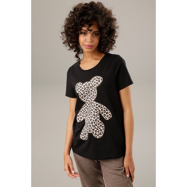 Aniston CASUAL T-Shirt, mit Glanznieten verzierter Bärchen-Frontdruck -  NEUE KOLLEKTIOM online bestellen | Jelmoli-Versand