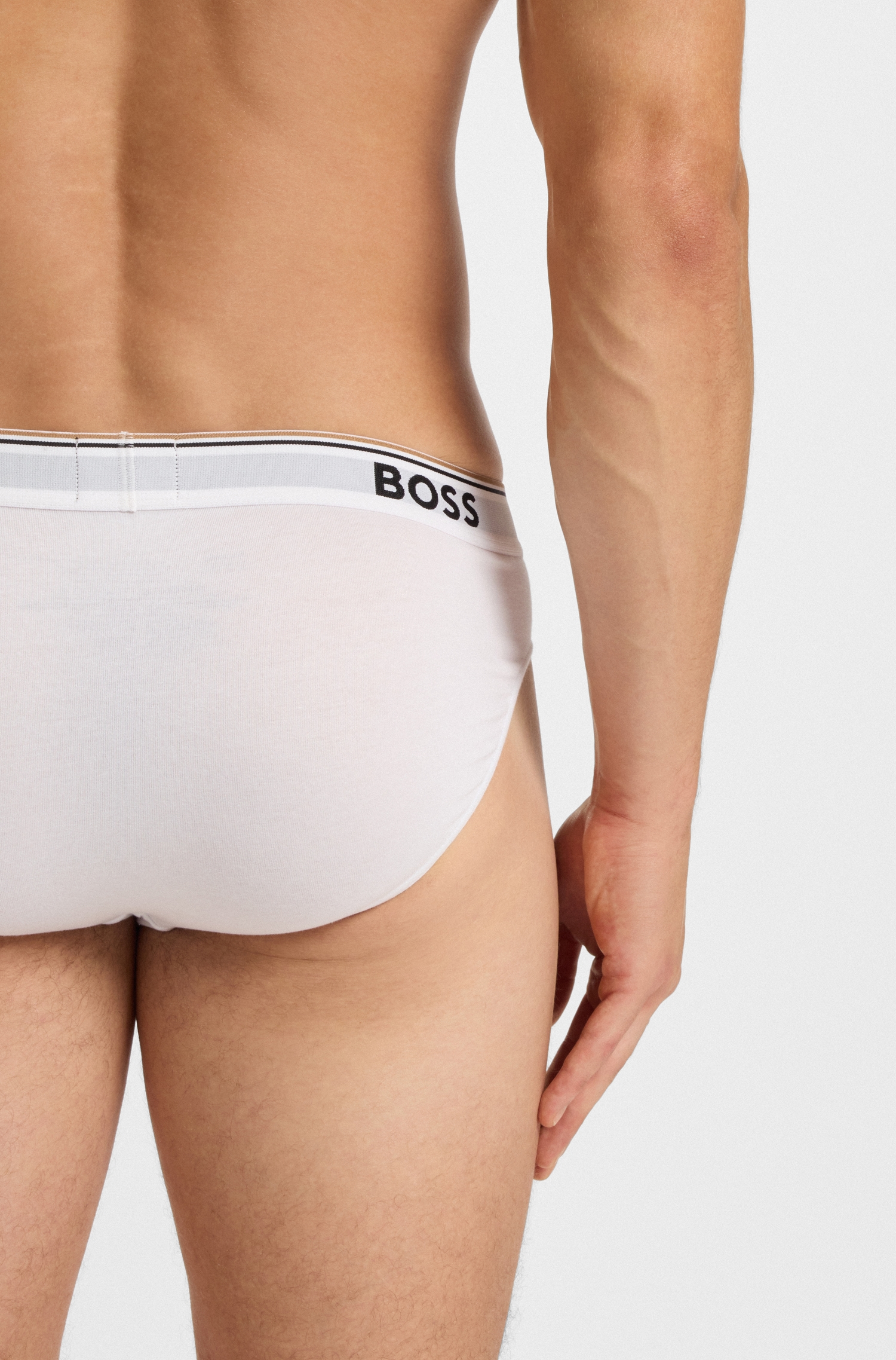 BOSS Slip »Brief 3P Power«, (3 St.), Elastikbund mit Logo