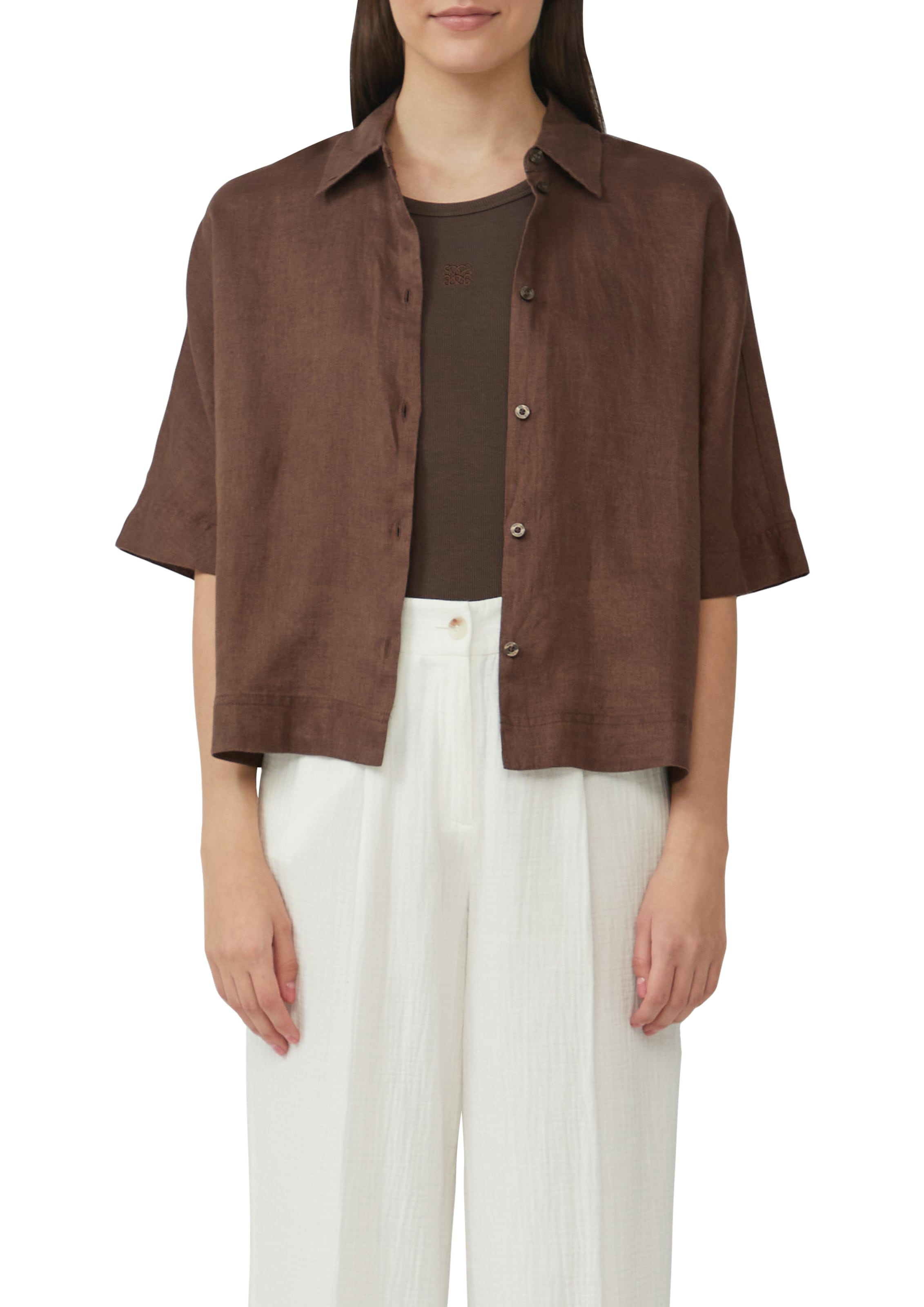 s.Oliver Hemdbluse, mit Knopfleiste und Hemdblusenkragen
