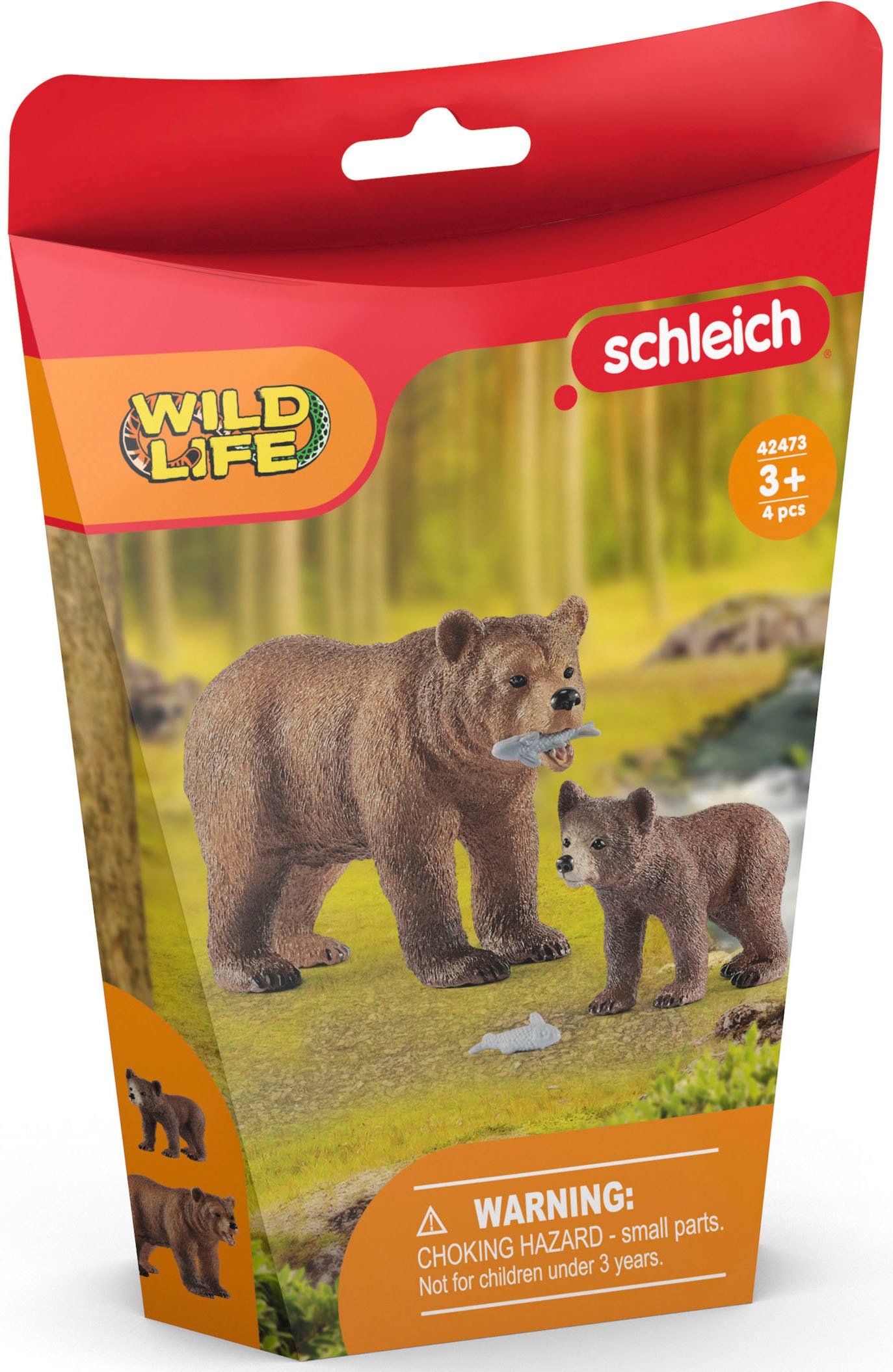 Schleich® Spielfigur »WILD LIFE, Grizzlybär-Mutter mit Jungem (42473)«