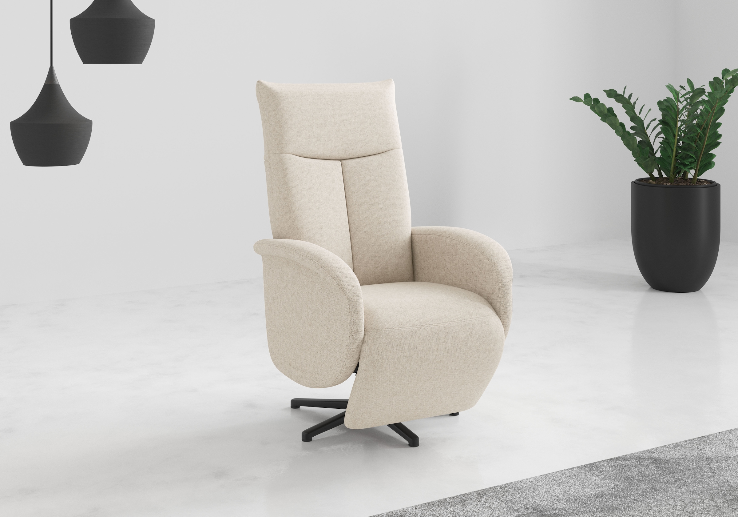 sit&more TV-Sessel "Juma, inkl. Drehfunktion & Kopfteilverstellung" Höhe Armlehne 66 cm, wahlweise mit Aufstehhilfe, 2 Motoren und Akku