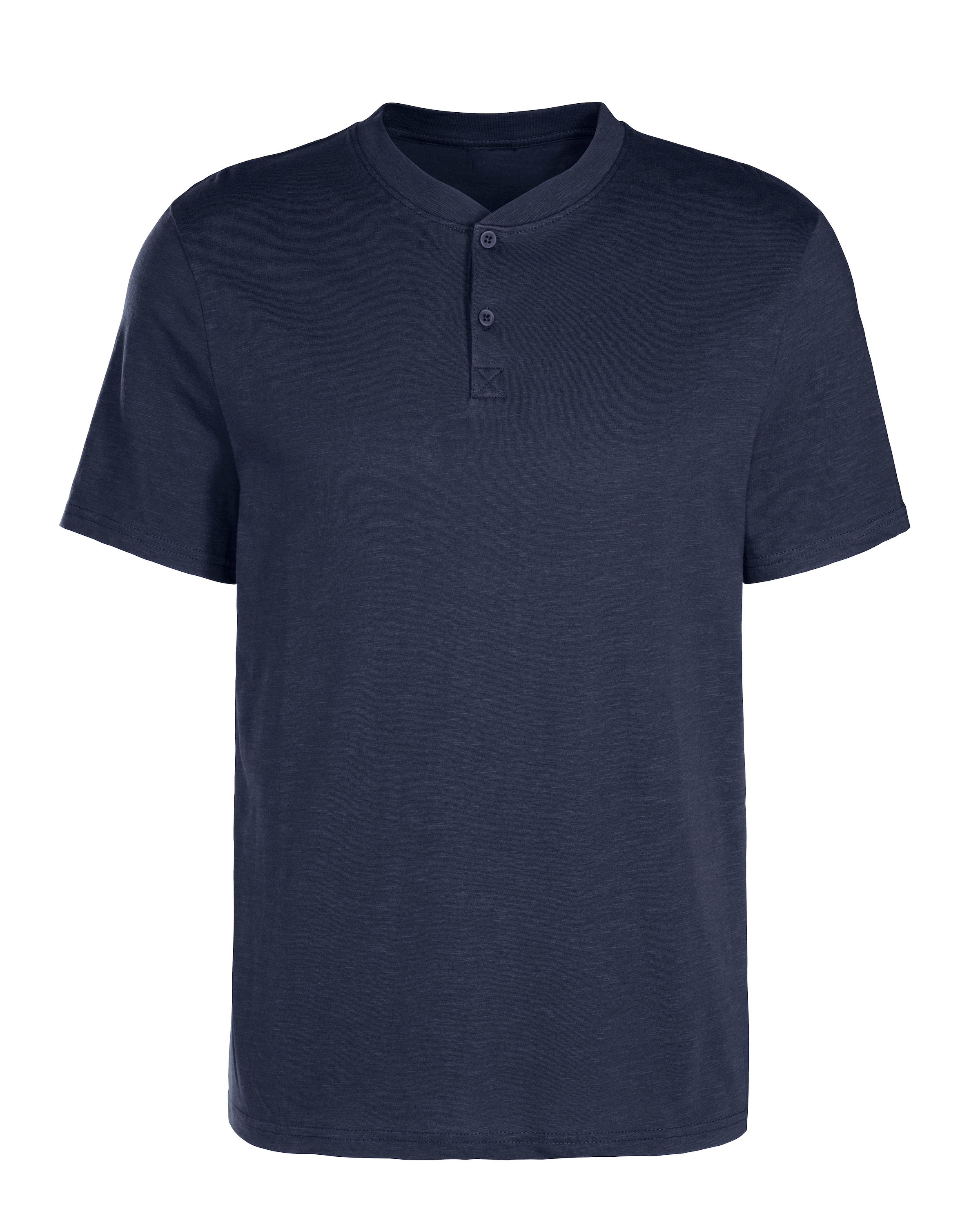H.I.S Henleyshirt, Kurzarmshirt mit Henleykragen, strukturierte Baumwolle
