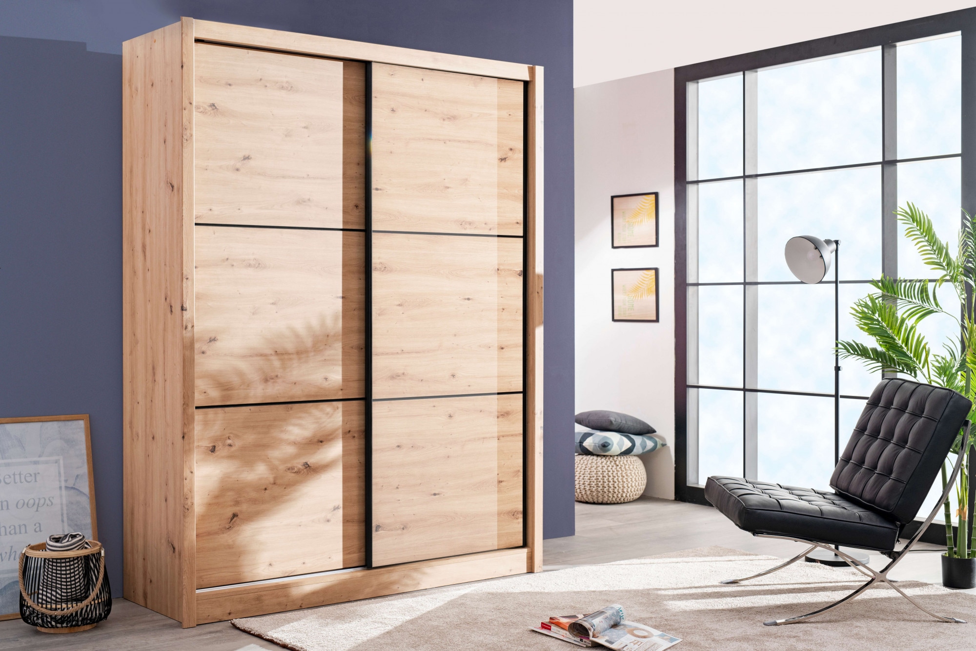 INOSIGN Schwebetürenschrank »Navara Kleiderschrank Wäscheschrank«, in 3 Breiten, mit kompletter Innenausstattung, FSC®-zertifiziert