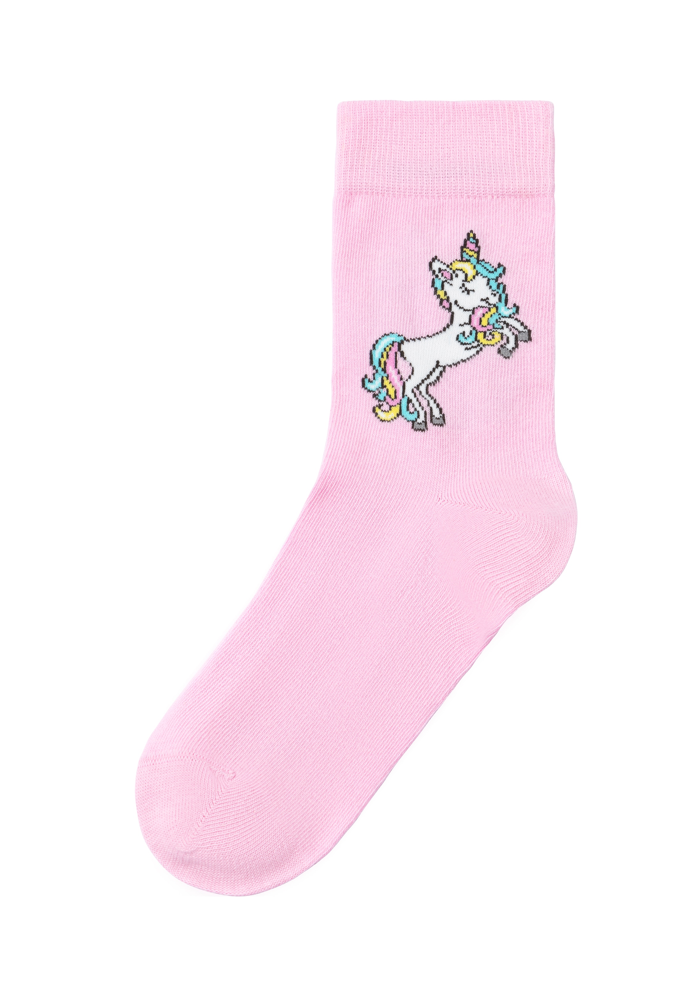 H.I.S Basicsocken, (4 Paar), mit Einhorn Motiven