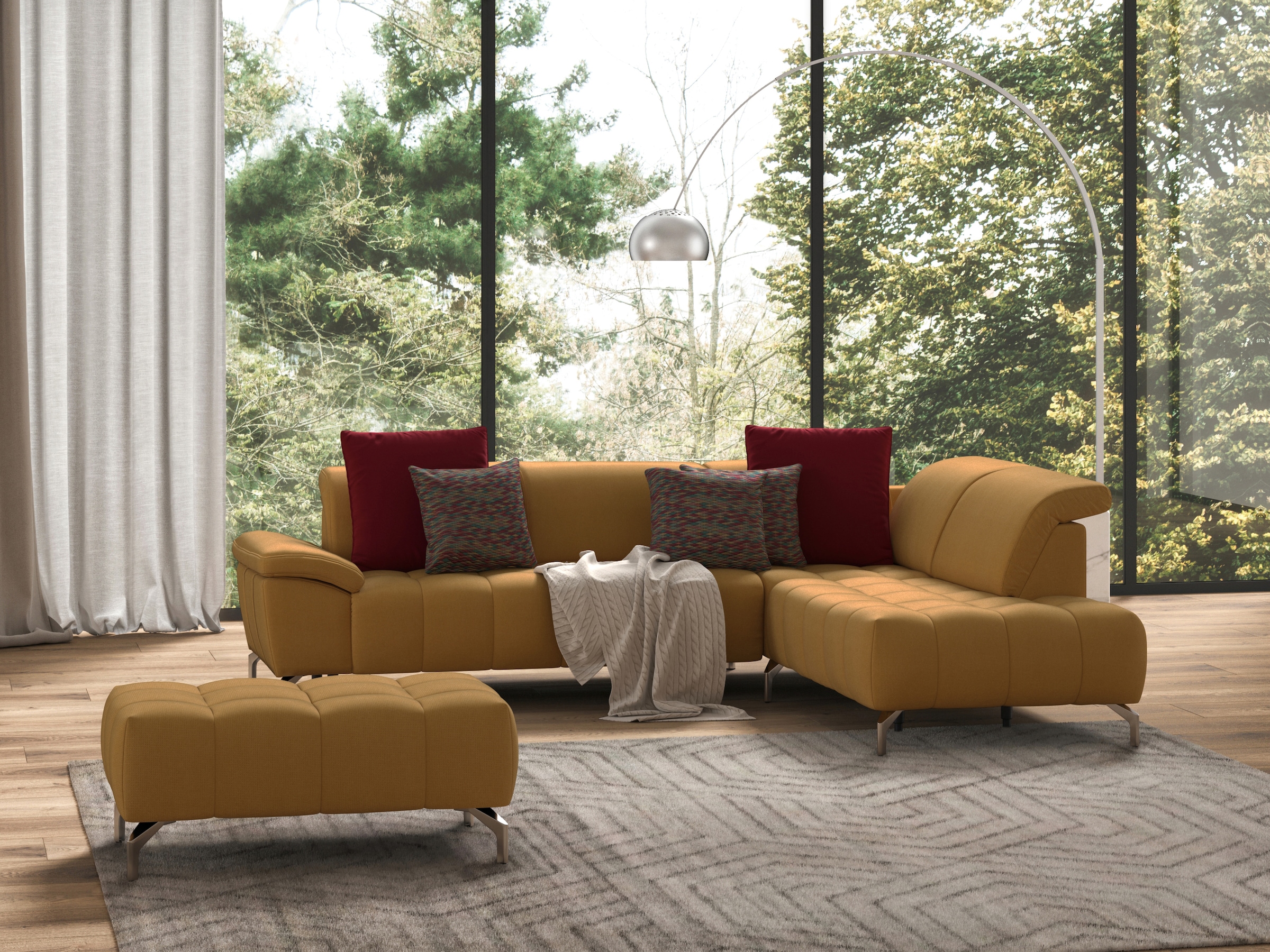 sit&more Ecksofa »Cool L-Form«, wahlweise mit Kopfteilverstellung und Vorziehsitz, motorisch