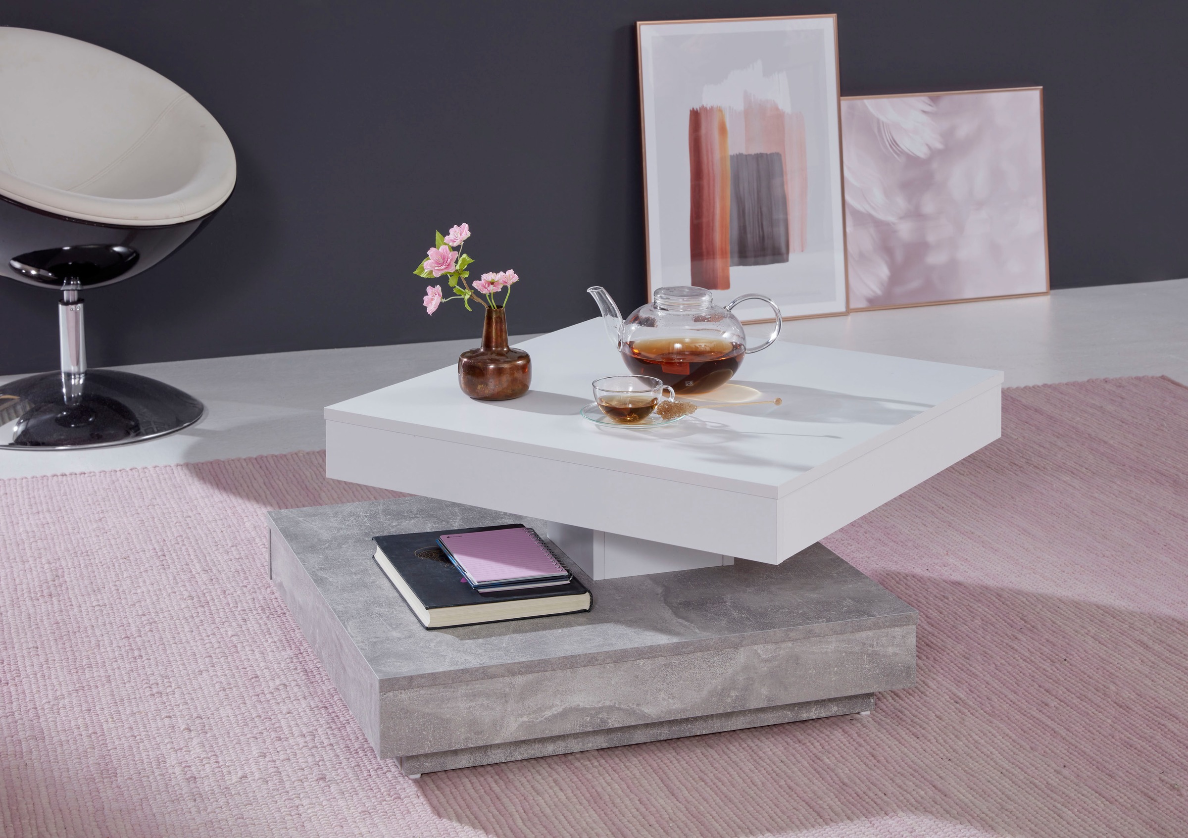 Home affaire Couchtisch "Tanum" mit Funktion, drehbare Tischplatte