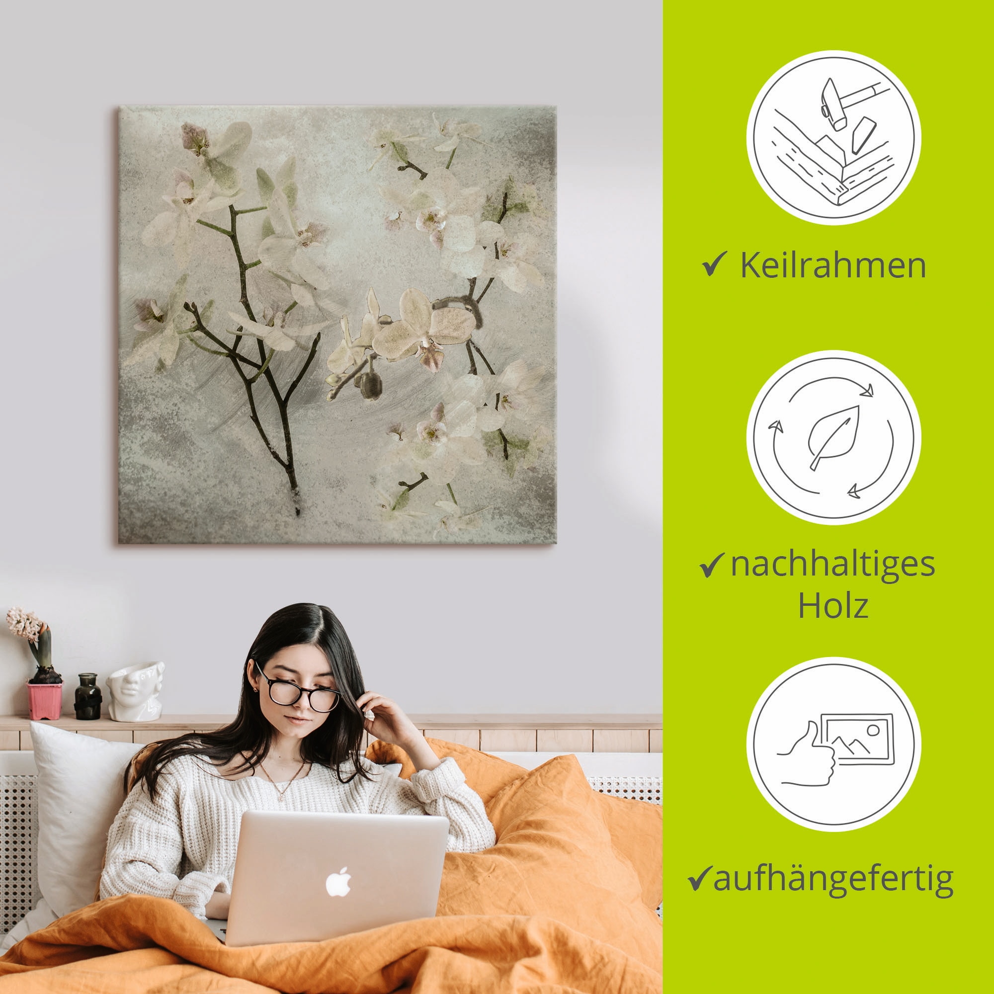 Artland Wandbild »Orchideen«, Blumen, (1 St.), als Leinwandbild, Poster, Wandaufkleber in verschied. Grössen