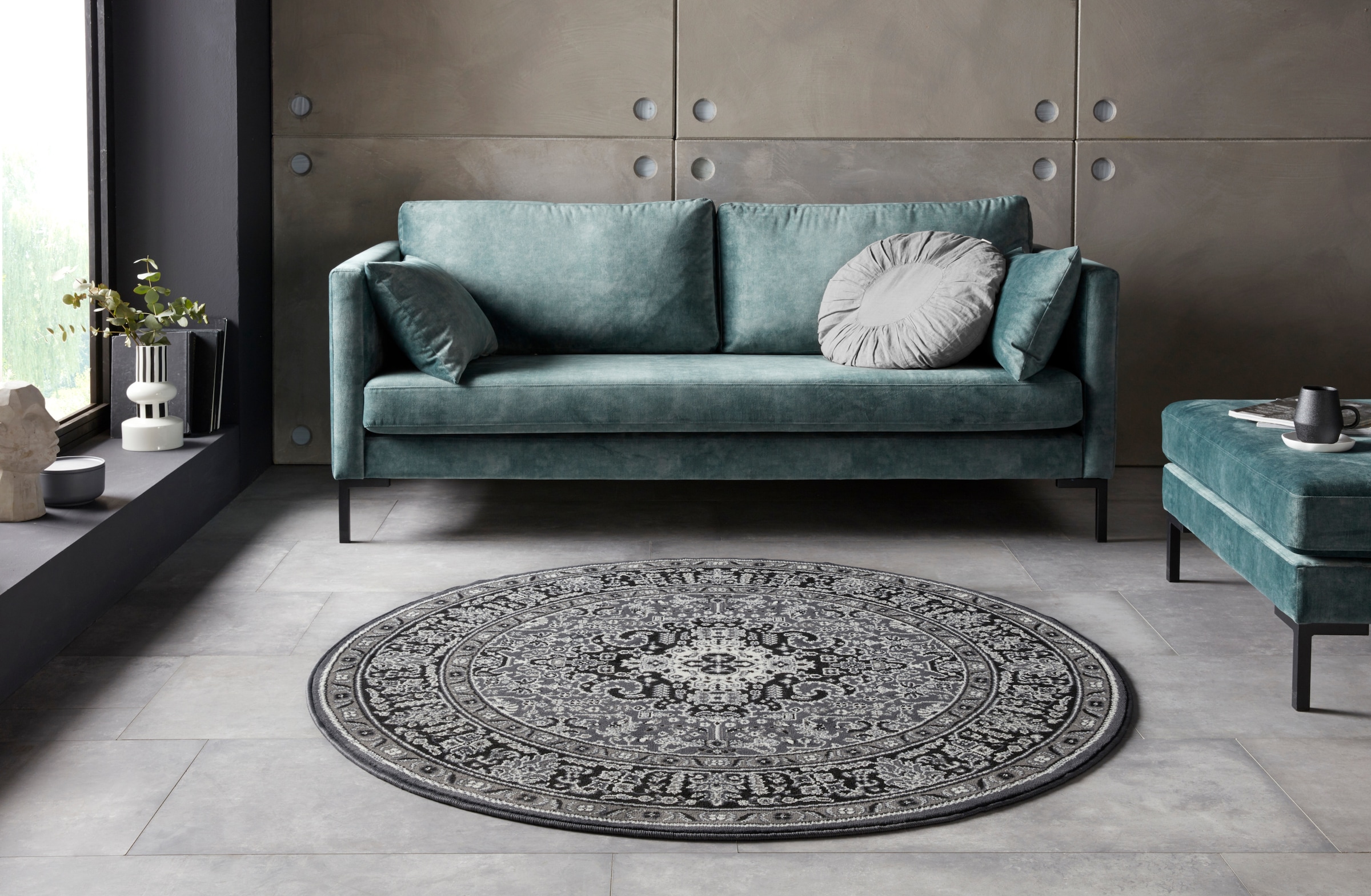 HANSE Home Teppich »Skazar Isfahan«, rund, 9 mm Höhe, Kurzflor, Orient, Teppich, Vintage, Esszimmer, Wohnzimmer, Flur
