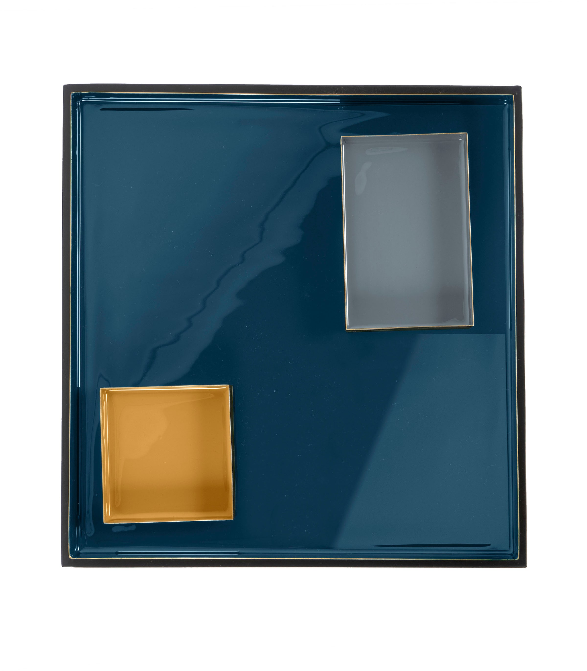 Kayoom Beistelltisch »Famosa, Metall-Beistelltisch in quadratischer Form«, (1 St.), Bunter Tisch, Schalenmasse: 11 x 11 x 2 / 15,8 x 11 x 2 cm