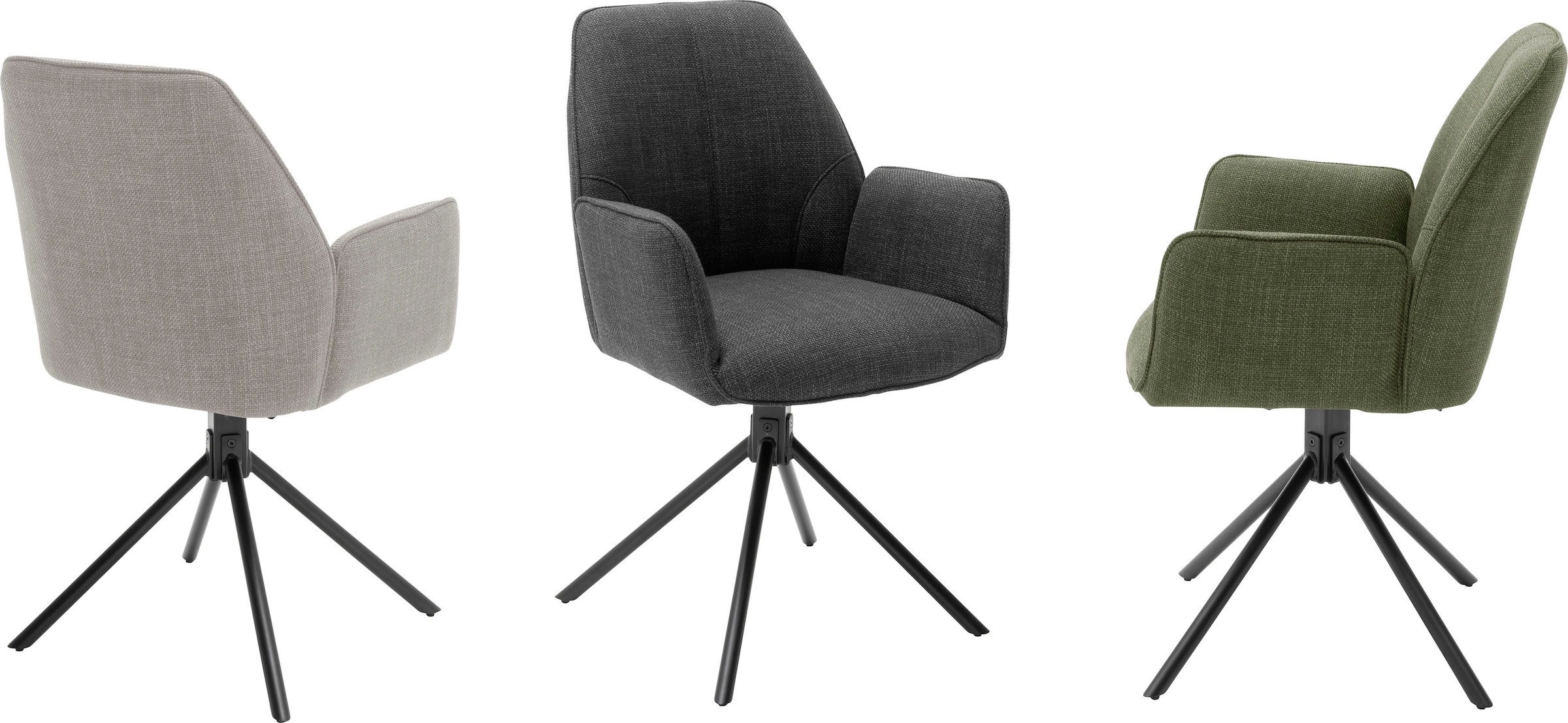 MCA furniture 4-Fussstuhl »Pemba«, (Set), 2 St., 2er-Set, 180°drehabr mit Nivellierung, Stuhl belastbar bis 120 kg