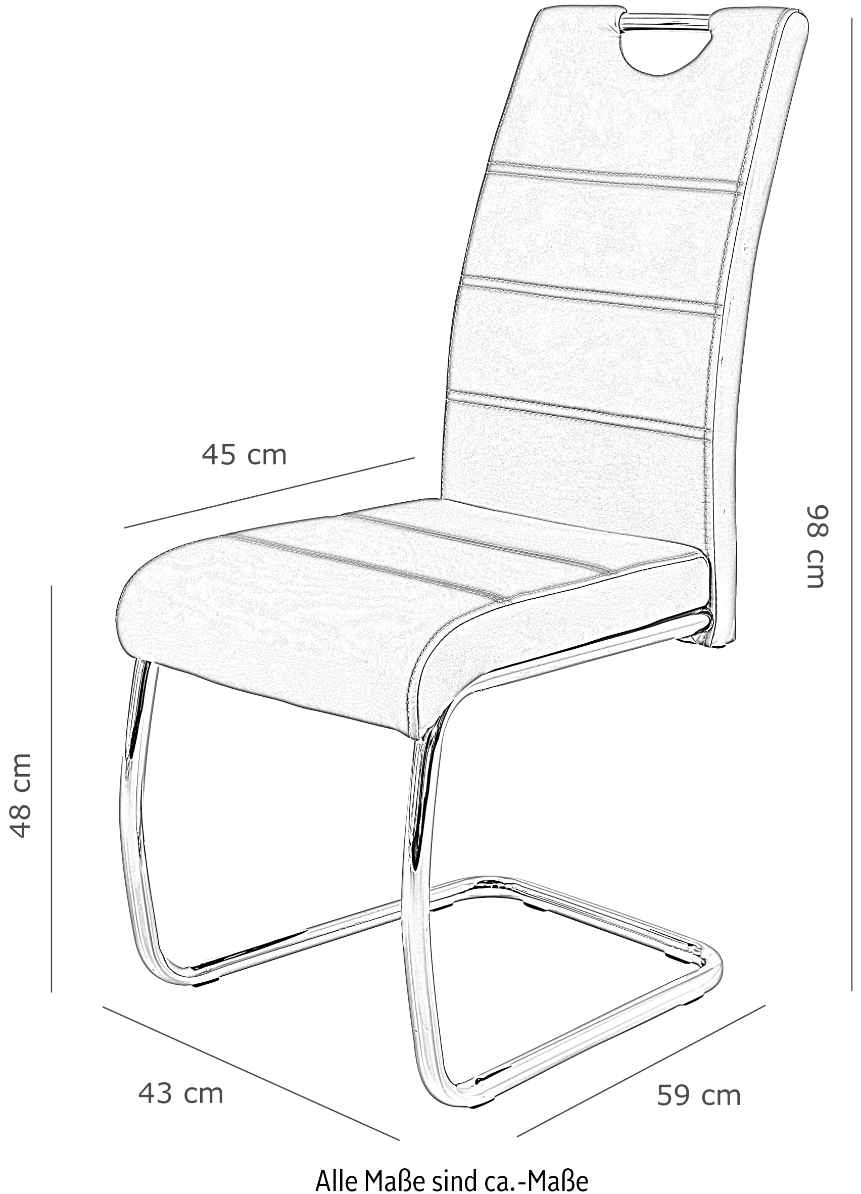 HELA Freischwinger »FLORA«, (Set), 4 St., Kunstleder, 1, 2 oder 4 Stück, Freischwinger