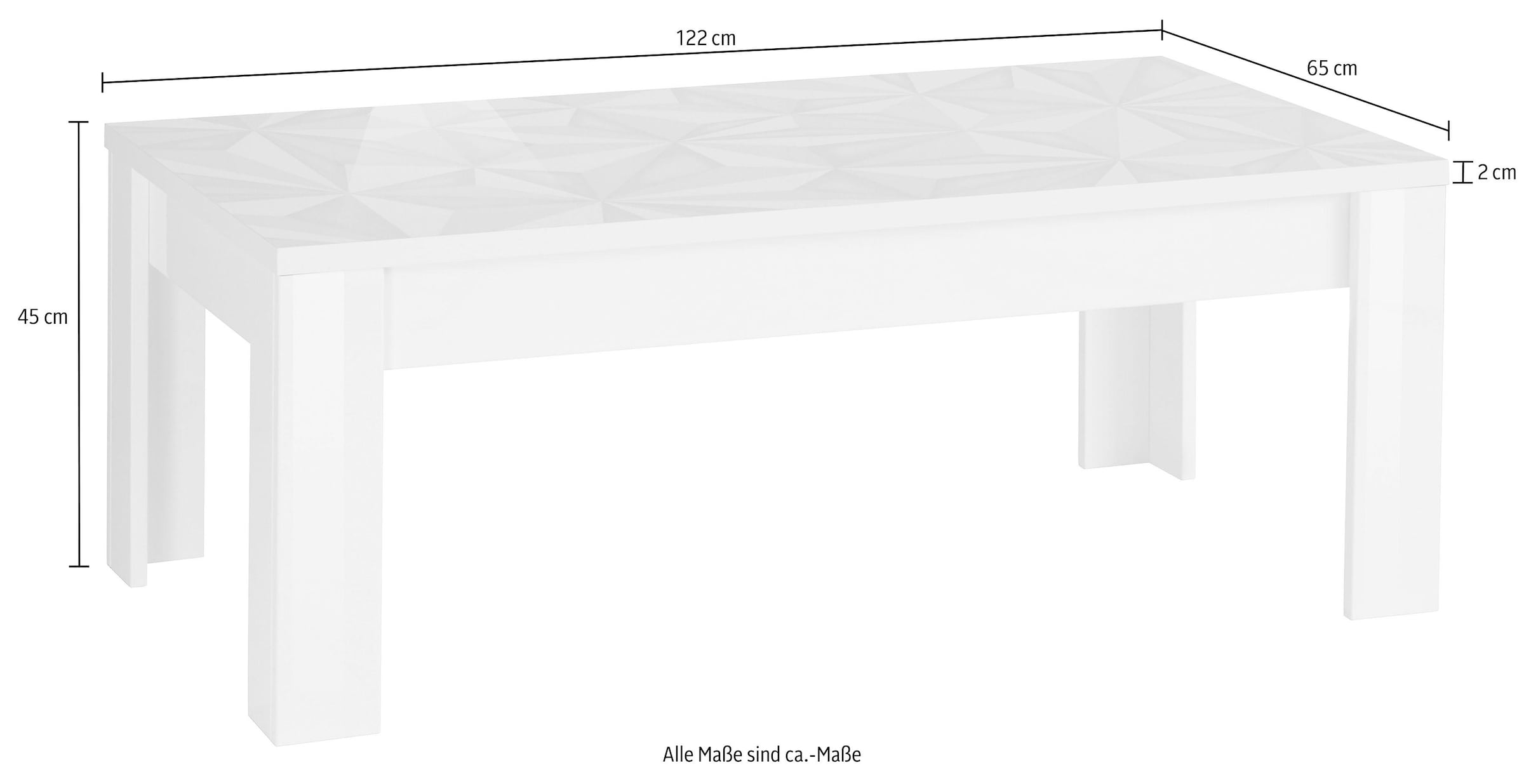 INOSIGN Couchtisch »Prisma«, Breite 122 cm