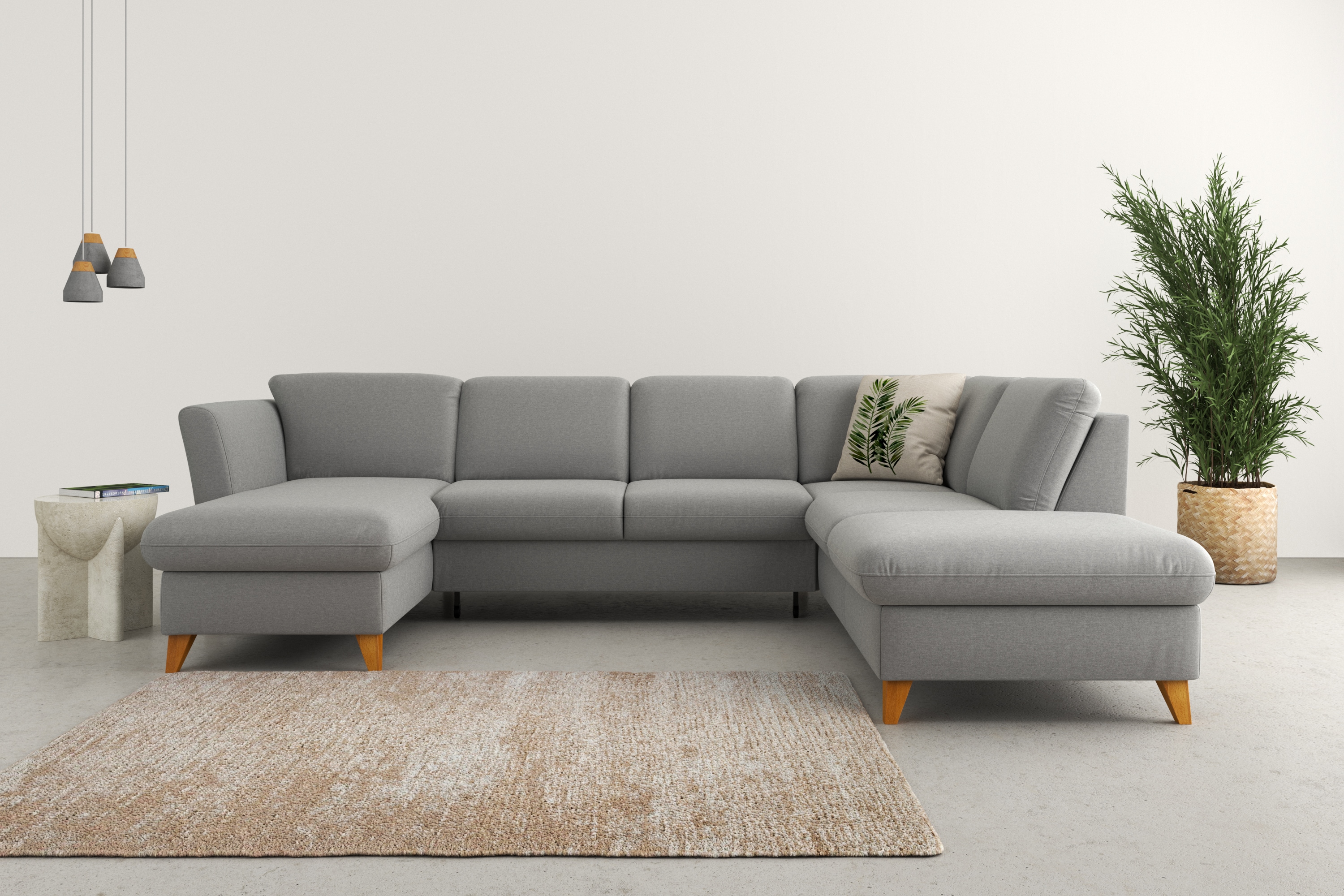 Home affaire Wohnlandschaft "Trelleborg U-Form" Federkern-Polsterung, wahlweise mit Bettfunktion und Stauraum