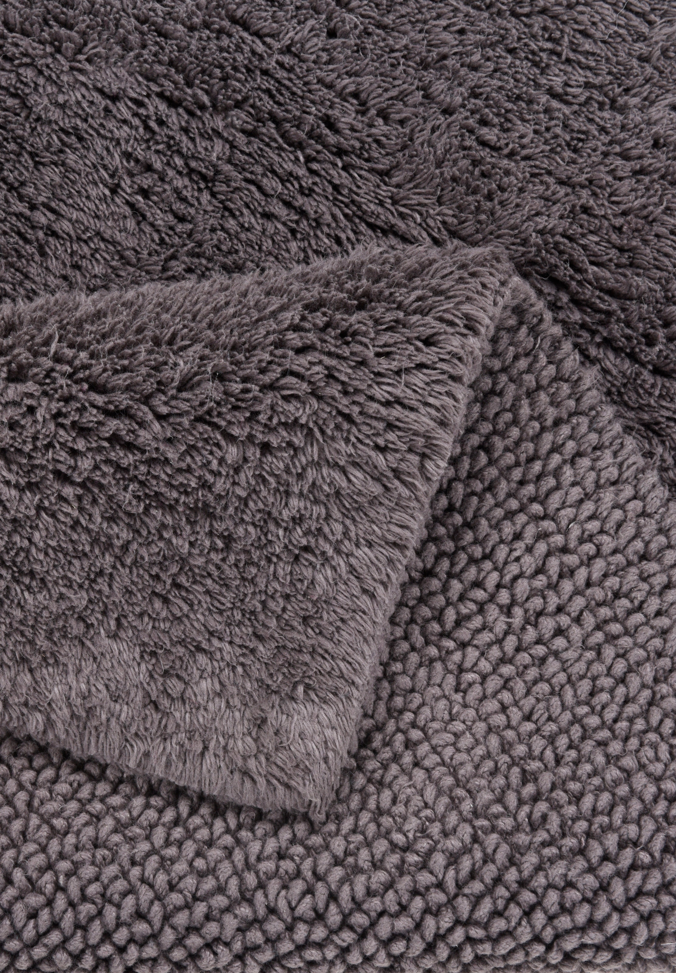 TOM TAILOR HOME Badematte »Cotton Double Uni«, beidseitig nutzbar-fussbodenheizungsgeeignet-strapazierfähig, Badteppich, Uni Farben, rechteckig & quadratisch erhältlich