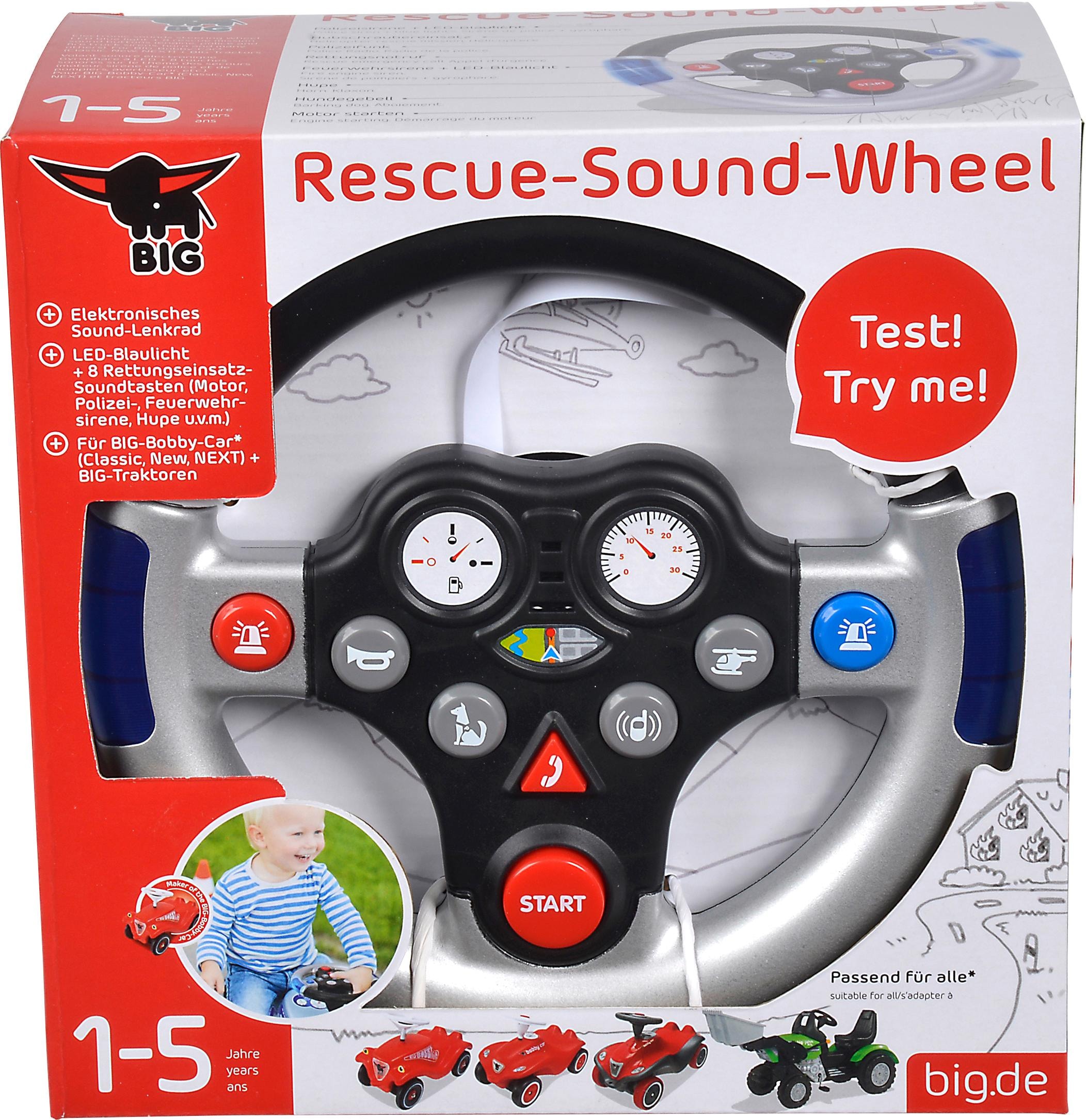 ❤ BIG Spielfahrzeug-Lenkrad »BIG Rescue Sound Wheel«, mit Licht