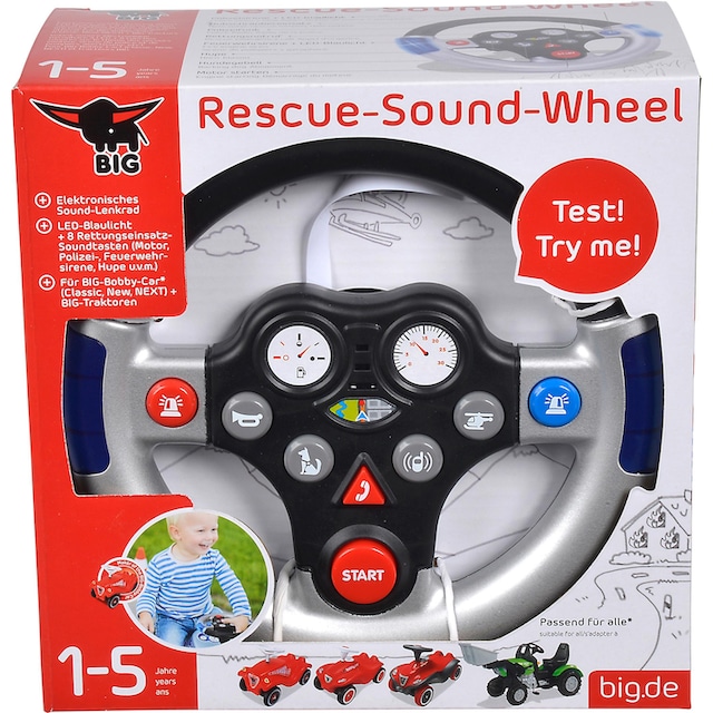 ❤ BIG Spielfahrzeug-Lenkrad »BIG Rescue Sound Wheel«, mit Licht