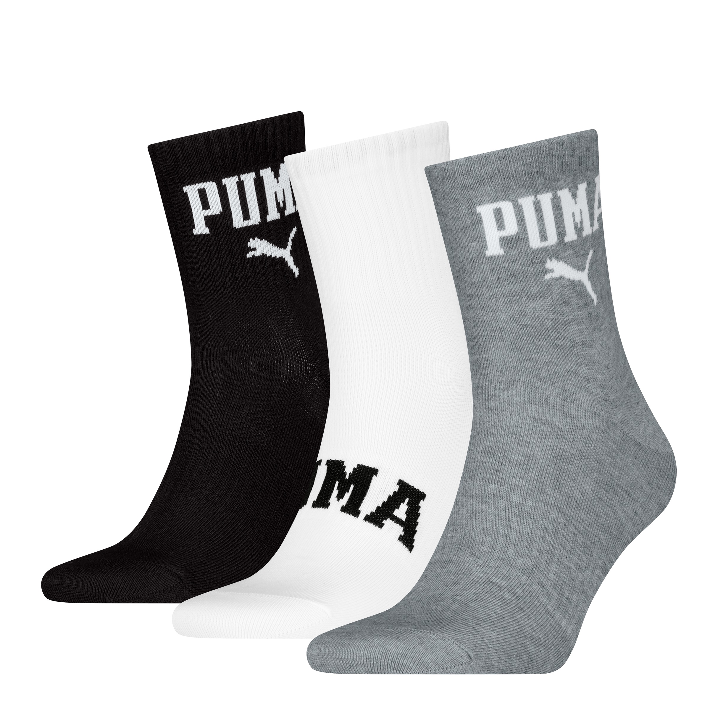 PUMA Socken 3er Pack, 3 Paar tlg. mit mehreren Logos