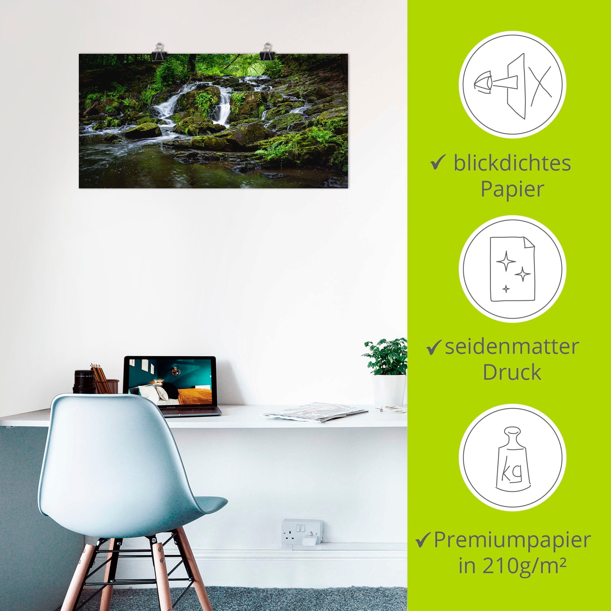Artland Wandbild »Wasserfall Panorama«, Wasserfallbilder, (1 St.), als Leinwandbild, Poster in verschied. Grössen