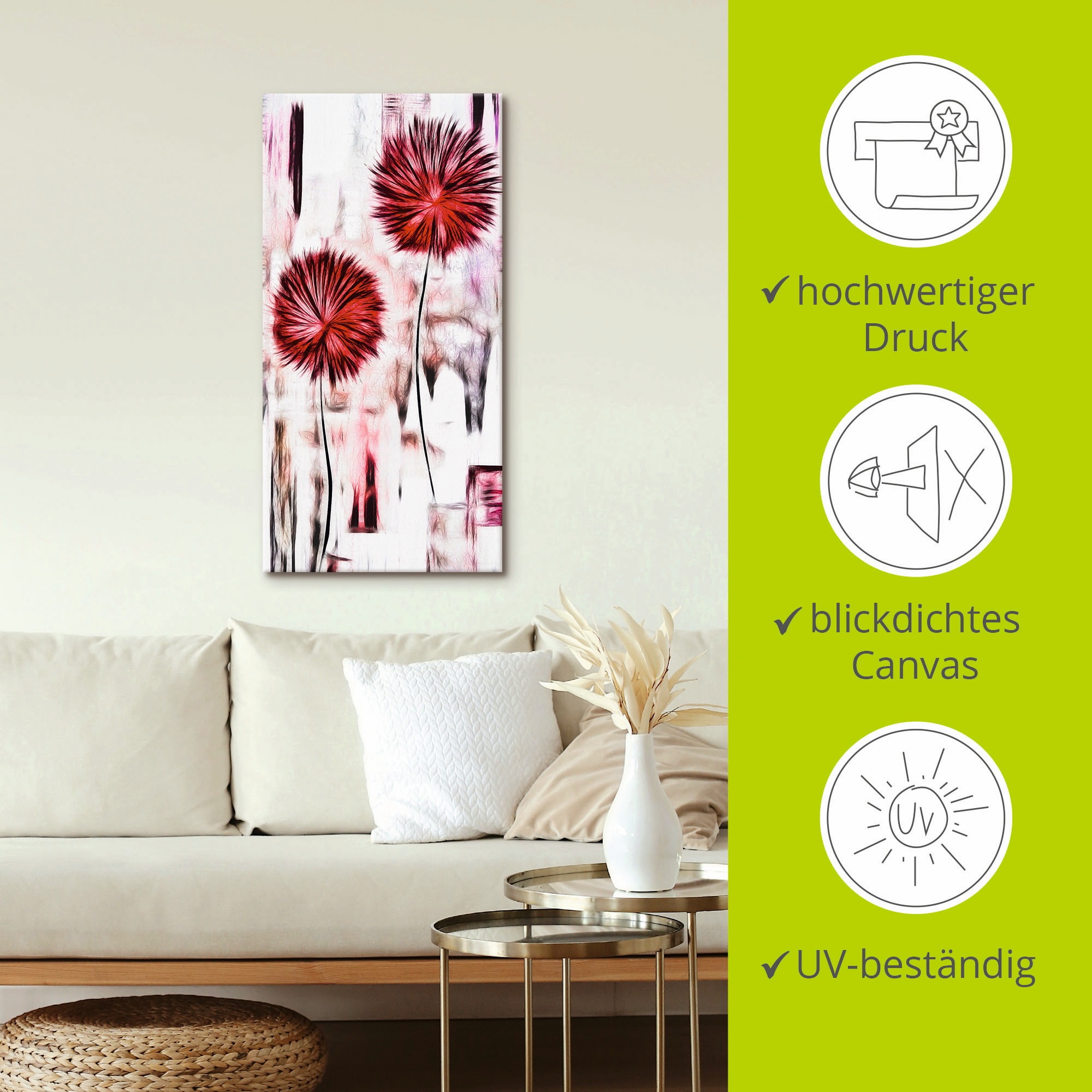 Artland Wandbild »Blumen«, Blumen, (1 St.), als Alubild, Leinwandbild, Wandaufkleber oder Poster in versch. Grössen