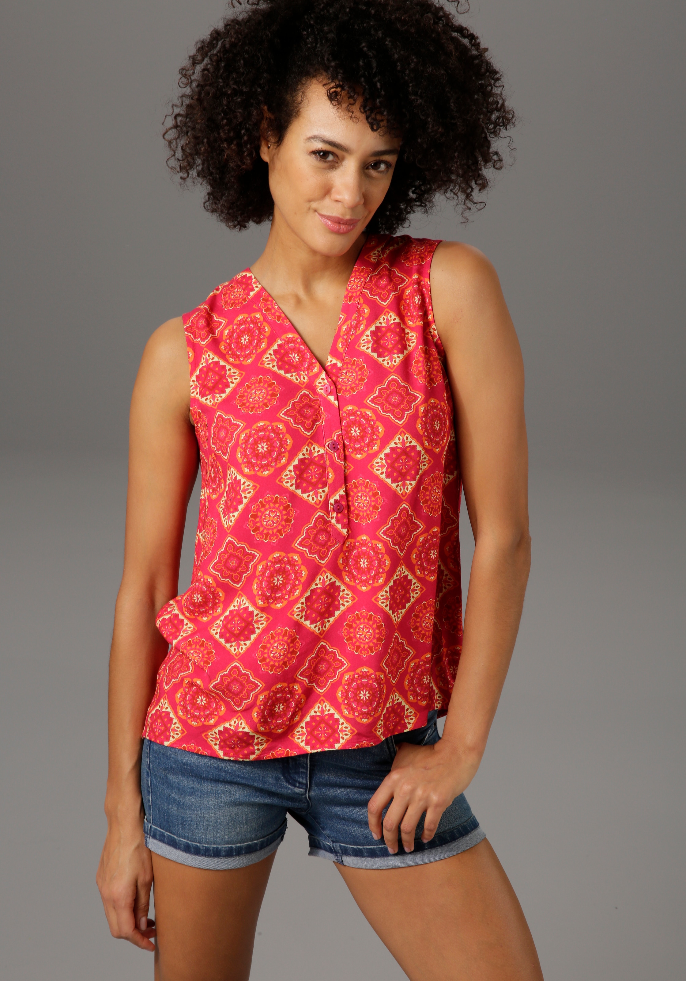 Aniston CASUAL Blusentop, mit farbintensivem Mandala-Druck kaufen