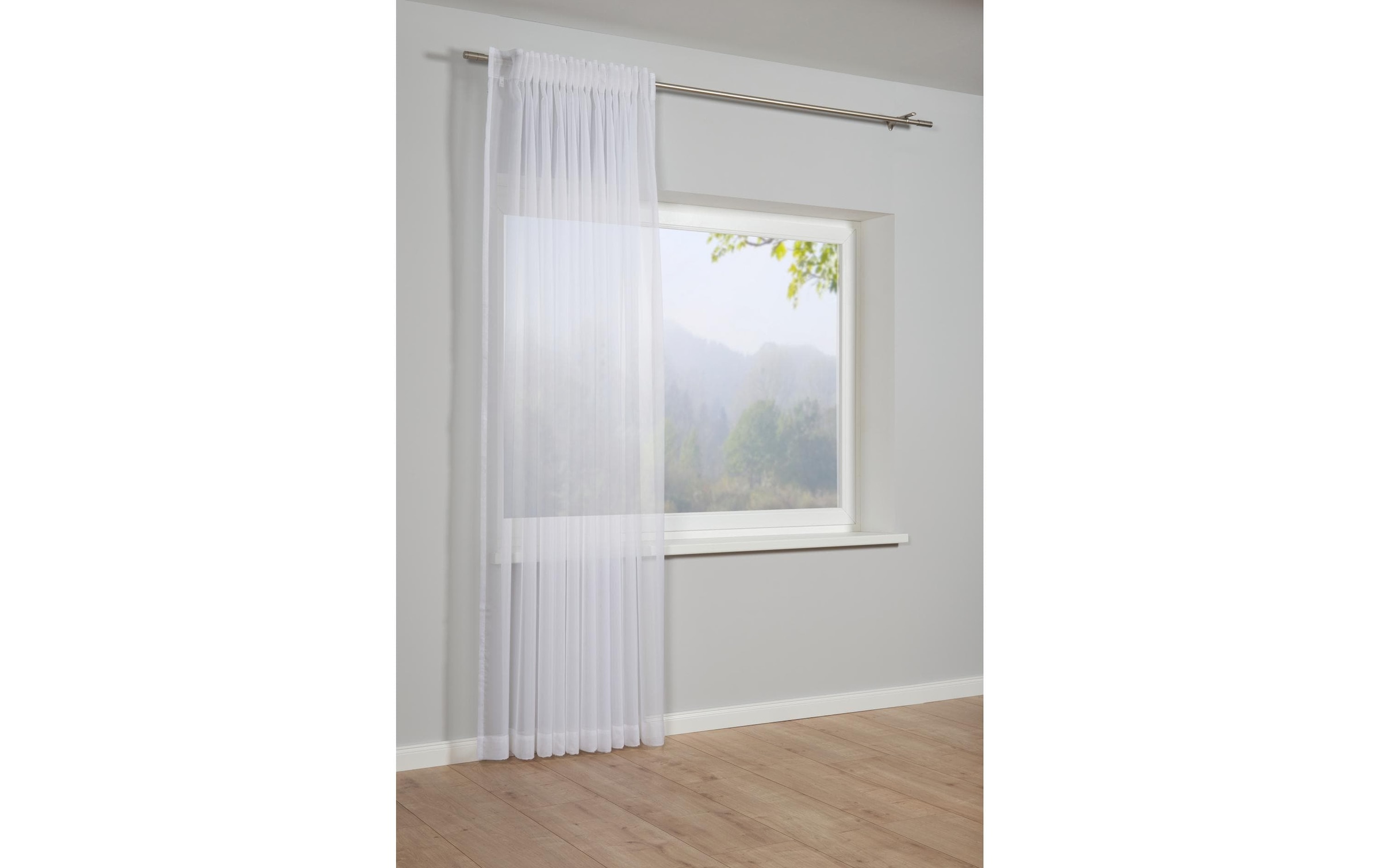 GARDINIA Vorhang »Voile Uni 450 x 245 cm, Weiss«, (1 St.)