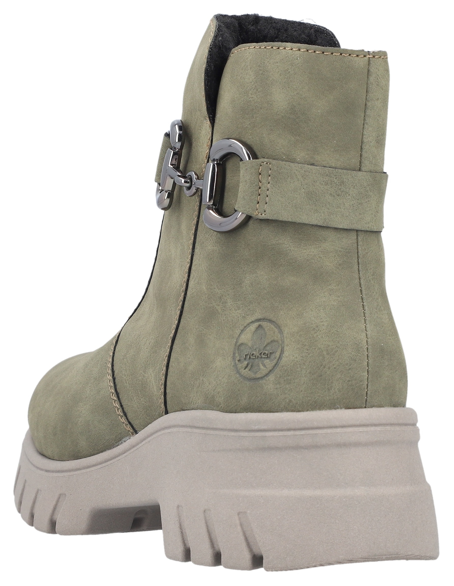 Rieker Winterstiefelette, Winterboots, Plateausohle, mit Zierschnalle und Innenreissverschluss