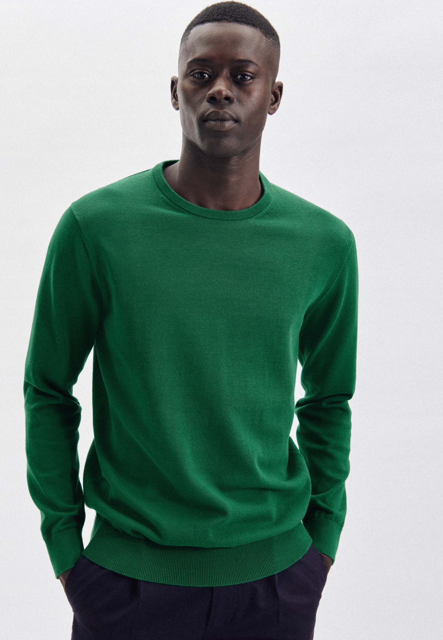 seidensticker Strickpullover »270« 1/1 Rundhals Uni