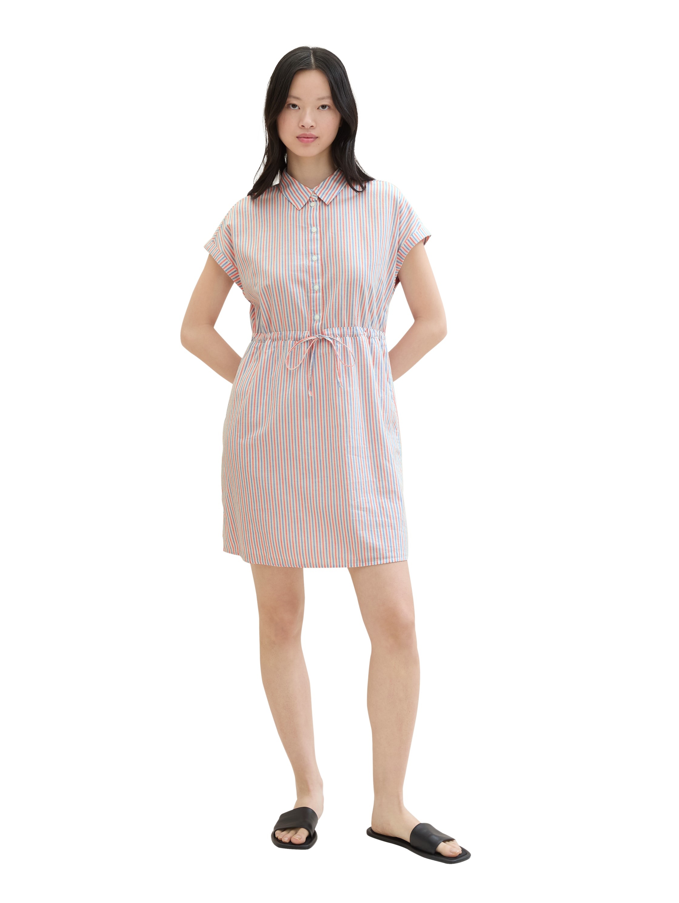 TOM TAILOR Denim Hemdblusenkleid, Sommerkleid im Streifendessin