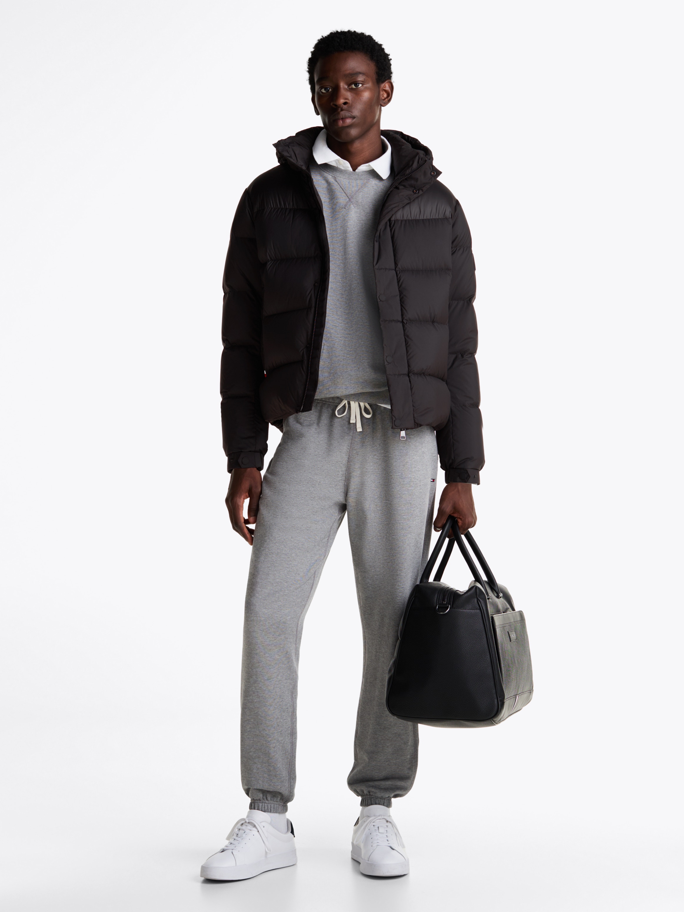 Tommy Hilfiger Steppjacke »MIX DOWN HOODED PUFFER JACKET«, mit Kapuze, mit abnehmbarer Kapuze