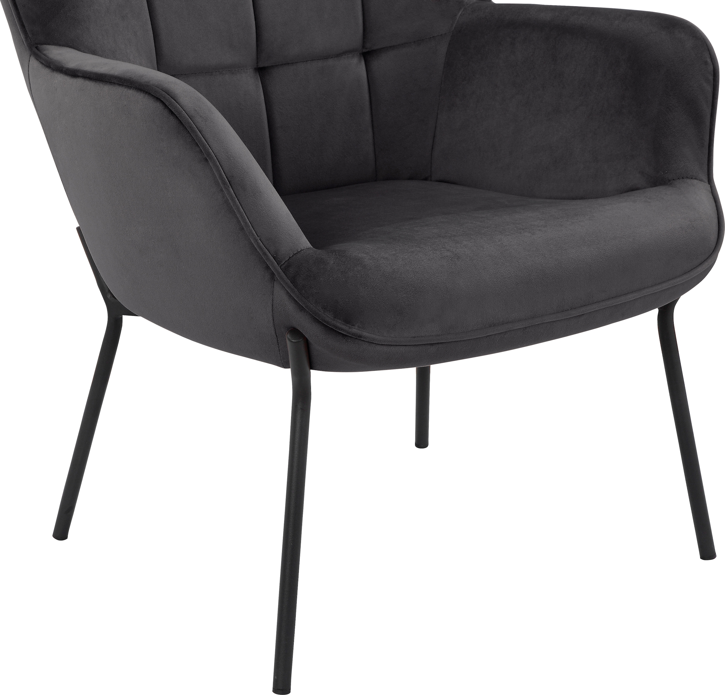 GOODproduct Loungesessel »Luukas, Ohrensessel mit Metallbeinen,«, (1 St.), Stoff recyceltes Polyester, Sitz und Rücken gepolstert, Sitzhöhe 46 cm