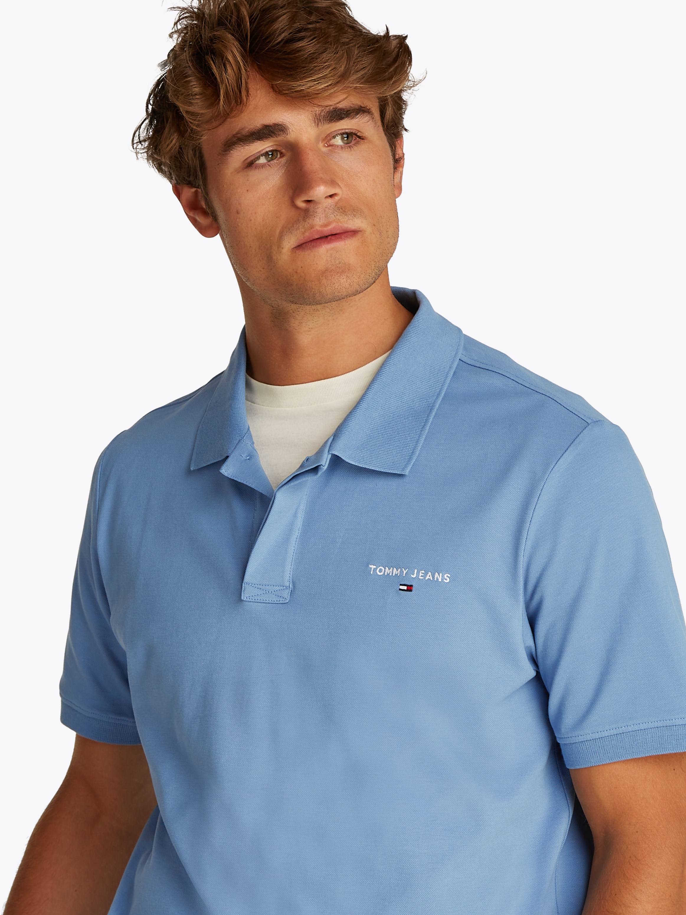 Tommy Jeans Poloshirt »TJM REG LINEAR POLO EXT«, Mit Rundhalsausschnitt