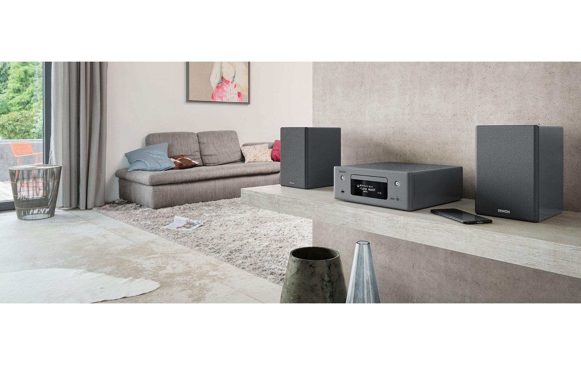 Denon Stereoanlage »CEOL N10 Weiss«, (CD-Bluetooth-WLAN AM-Tuner-FM-Tuner-Internetradio)