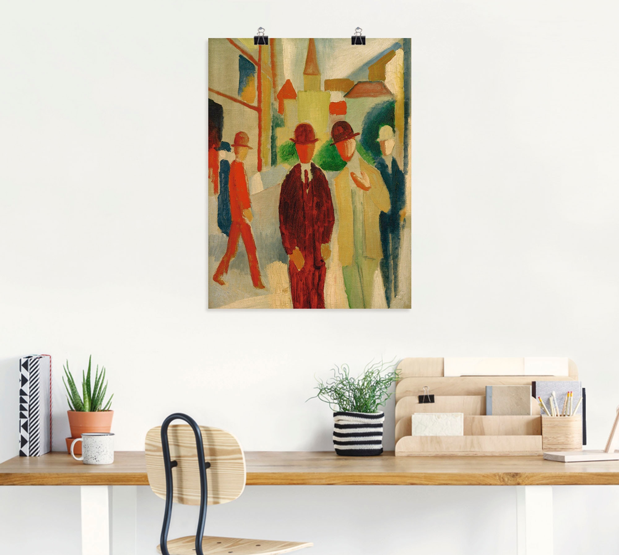 Artland Kunstdruck »Helle Strasse mit Leuten«, Gruppen & Familien, (1 St.), als Leinwandbild, Wandaufkleber oder Poster in versch. Grössen
