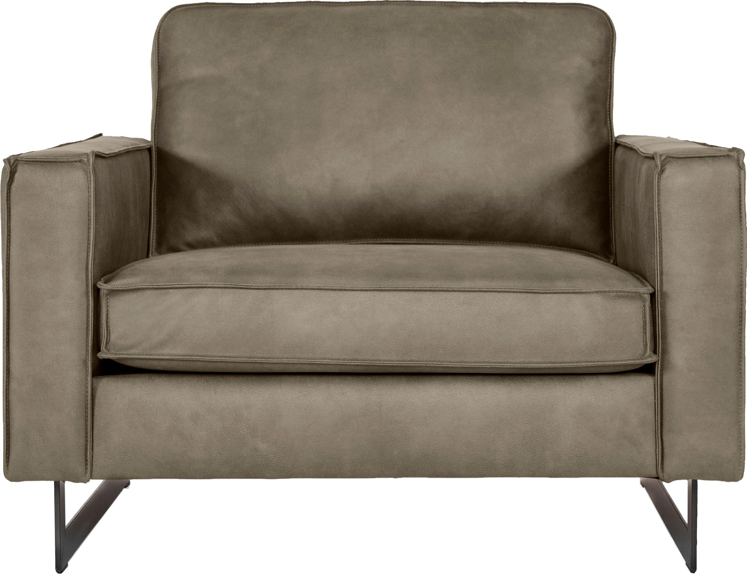 Places of Style Loveseat »Pinto 105 cm, Cord, Chenille, Lederoptik«, mit Keder, Metallfüssen und auch in Cord Bezug erhältlich