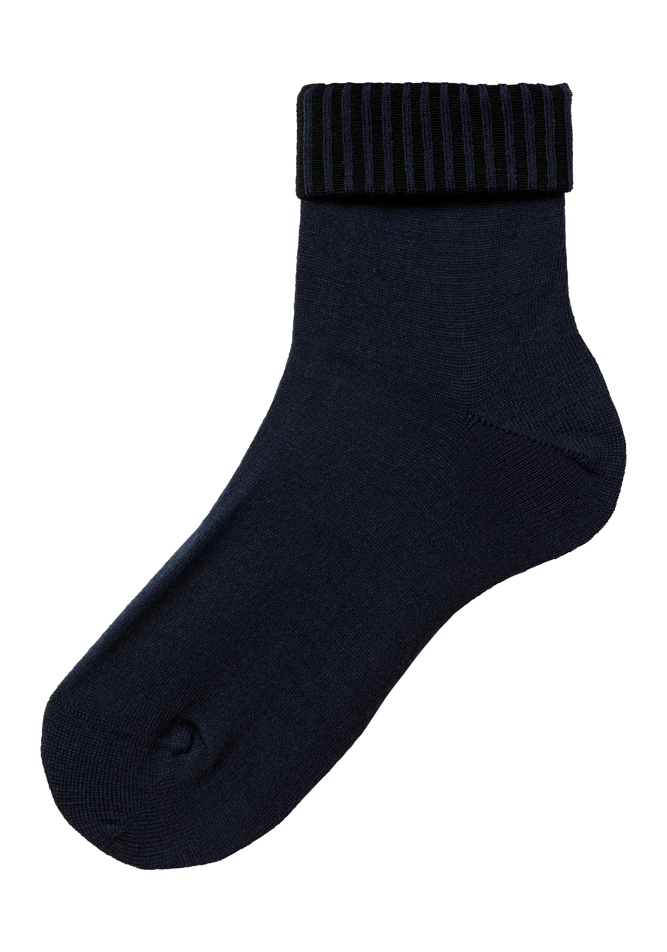 Lavana Umschlagsocken, (Packung, 3 Paar), fein gestrickt mit 53% Wolle