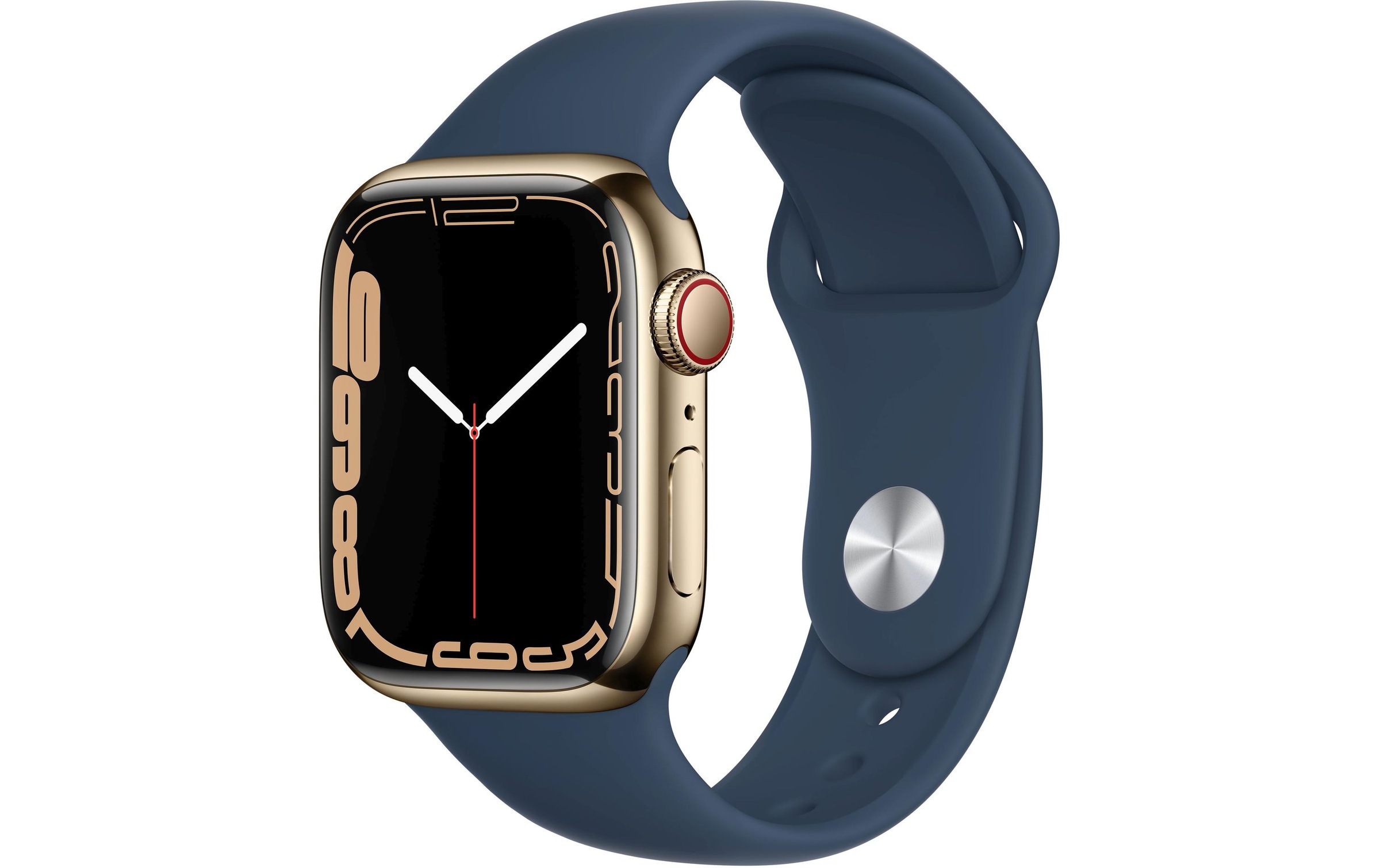 Apple Smartwatch »Series 7, GPS + Cellular, 41 mm Edelstahl-Gehäuse mit Sportarmband«, Watch OS, MN9K3FD/A)