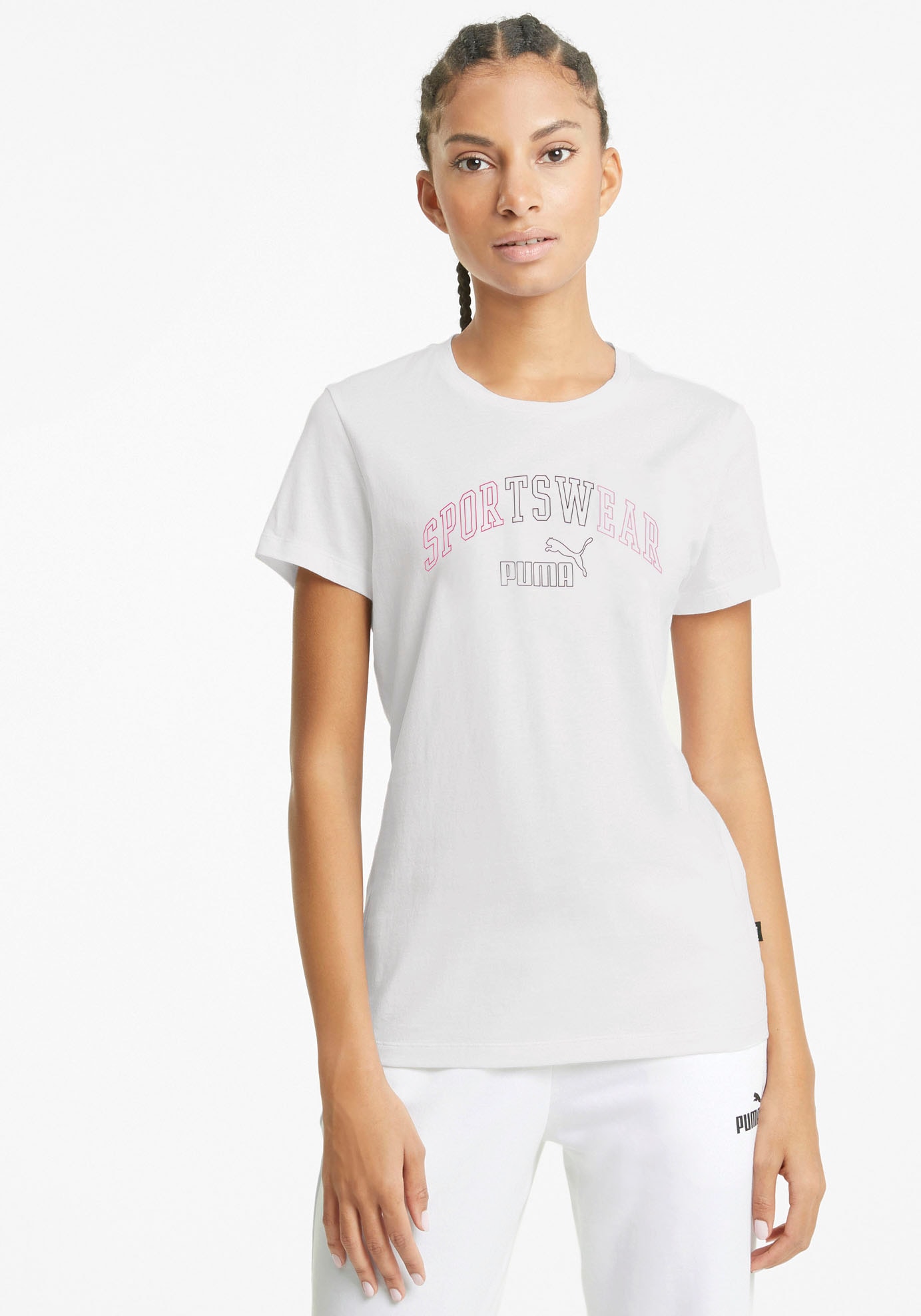 PUMA T-Shirt »ESS+ LOGO LAB TEE« Regular Fit, Kurzarm, Rundhalsausschnitt, mit Print-Applikation