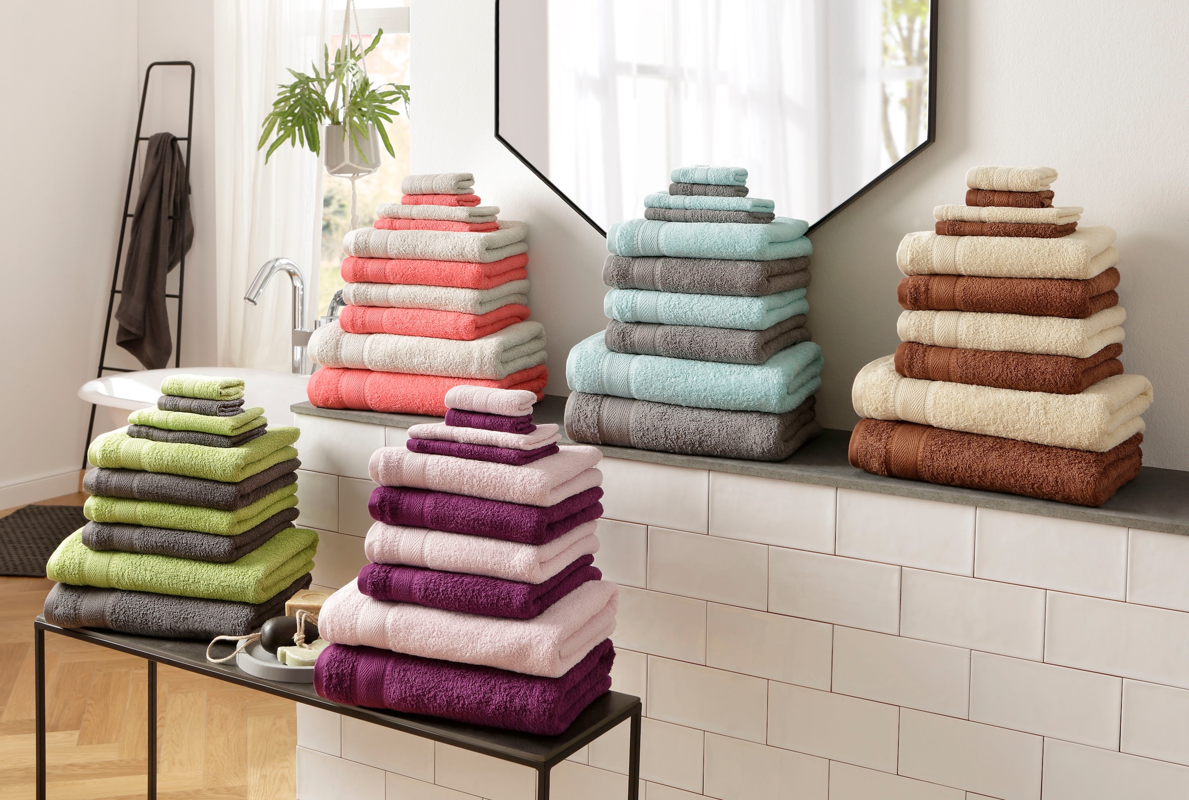 my home Handtuch Set »Afri«, online 10 Walkfrottee, aus Handtücher weich, tlg., mit Jelmoli-Versand 100% | Bordüre Baumwolle, Set, shoppen