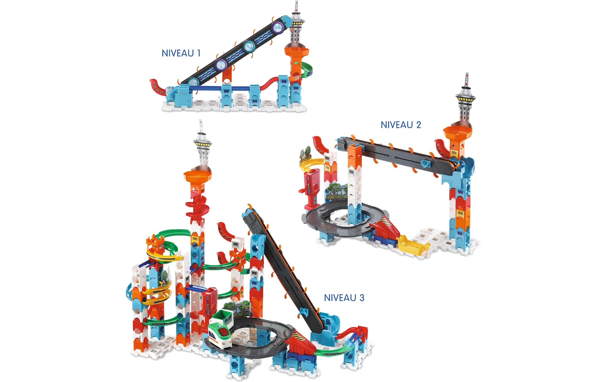 Vtech® Kugelbahn »Marble Rush Super Sky Tower Set XL300E -FR-«, (143 tlg.)