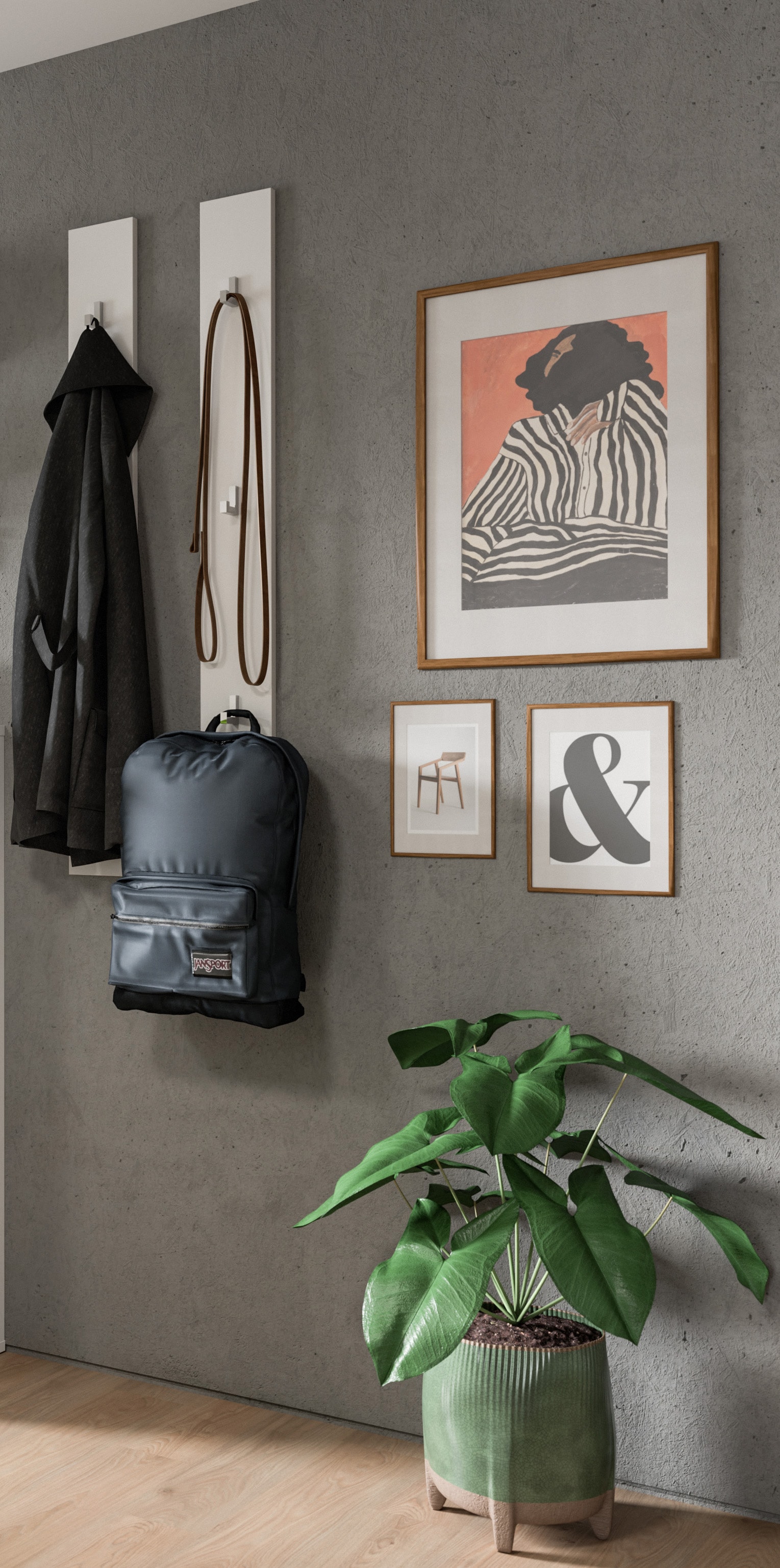 INOSIGN Garderobenpaneel »Trondheim Paneel 2er Set,«, Höhe 115 cm, 6 Haken,Garderobe, Flur, Diele