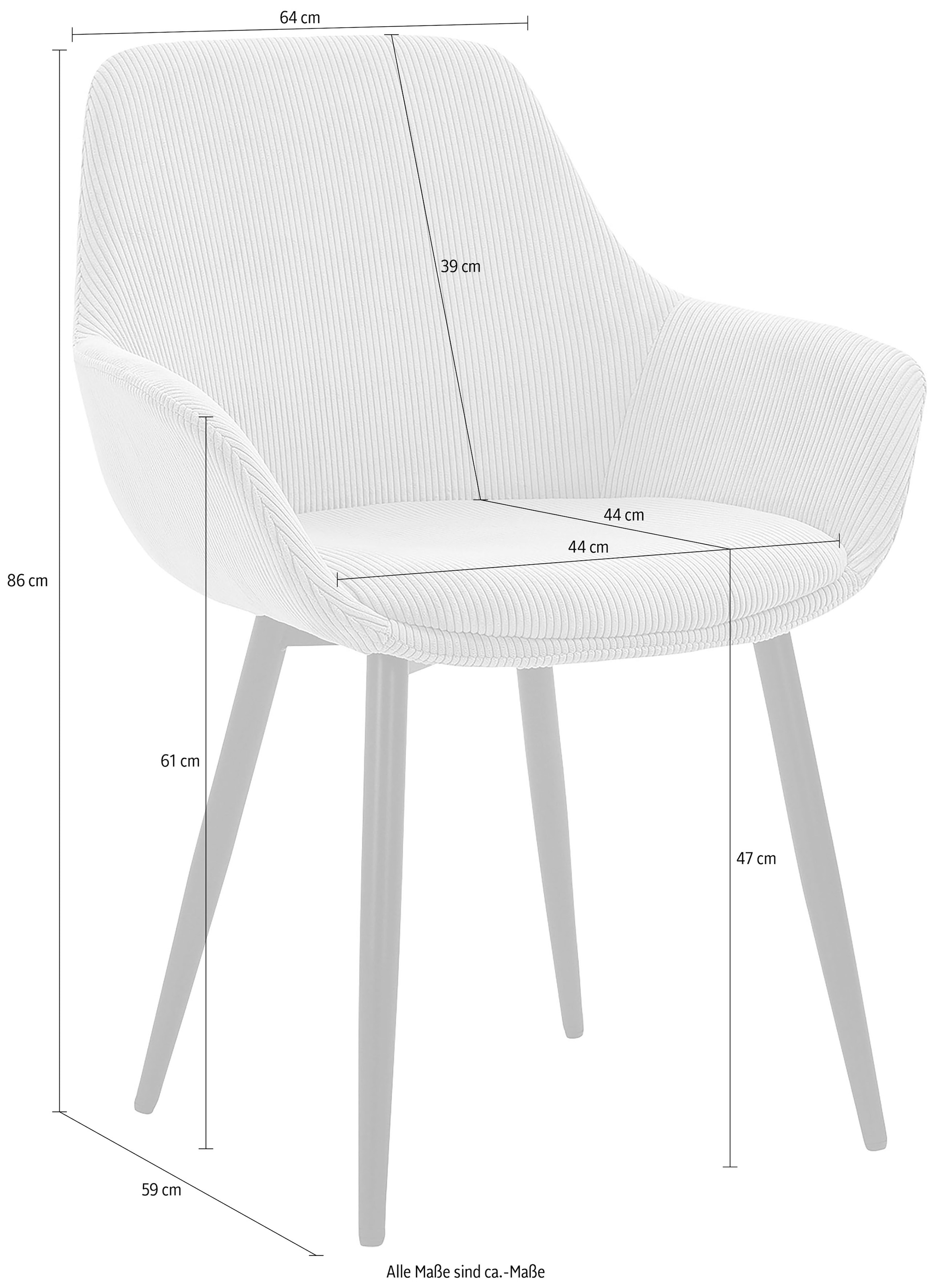 SalesFever Armlehnstuhl, (Set), 2 St., Strukturstoff, Bezug in Cord-Optik